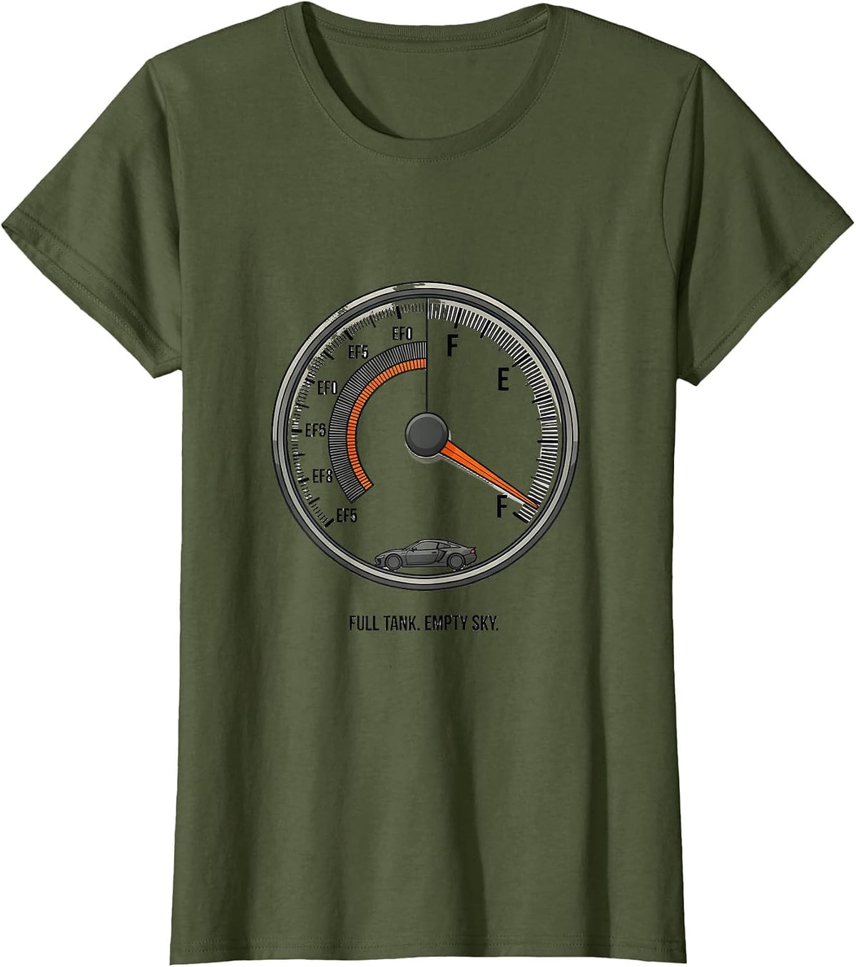 Women's Full Tank. Empty Sky Editorial Conceptual Storm Chaser T-Shirt - Olive Green