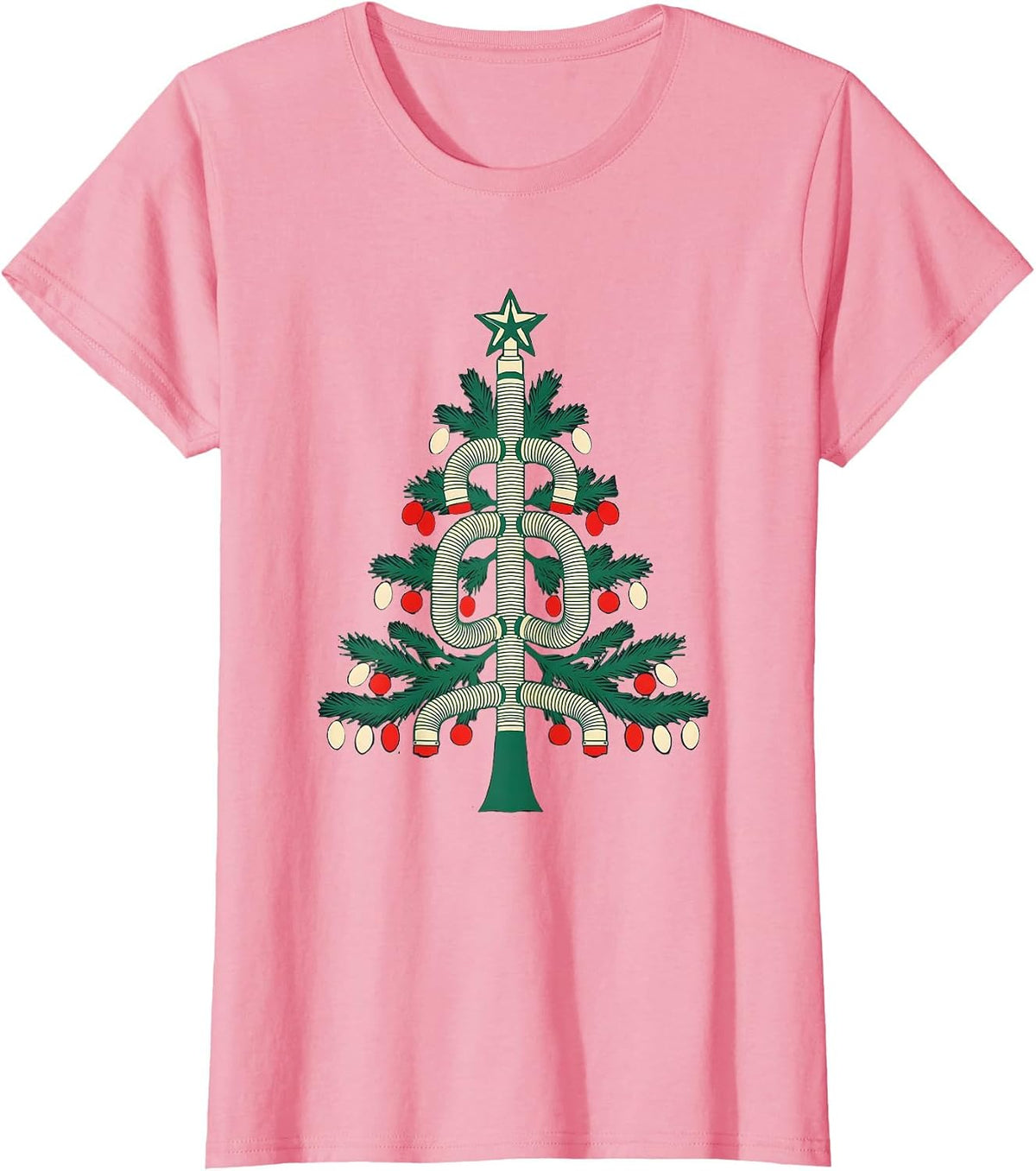 Women's Ventilator Circuit Christmas Respiratory Therapist Humor T-Shirt - Pink