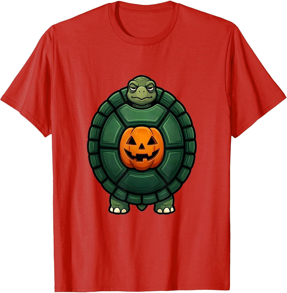Men's Badge Tortoise Shell Halloween Costume Whimsical Turtle T-Shirt - Red