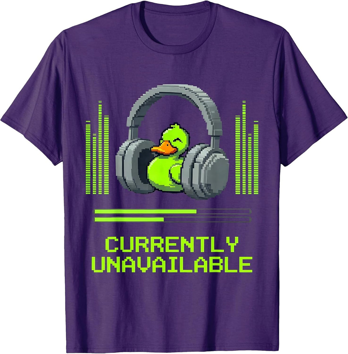 Men's Duck Gamer Pixel Art Funny Animal Mascot Video Games Kids T-Shirt - Purple