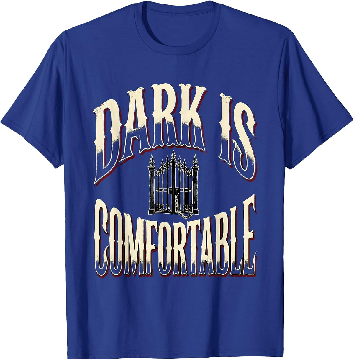 Men's Dark Is Comfortable Gothic Y2K Alt Emo Aesthetic T-Shirt - Royal Blue