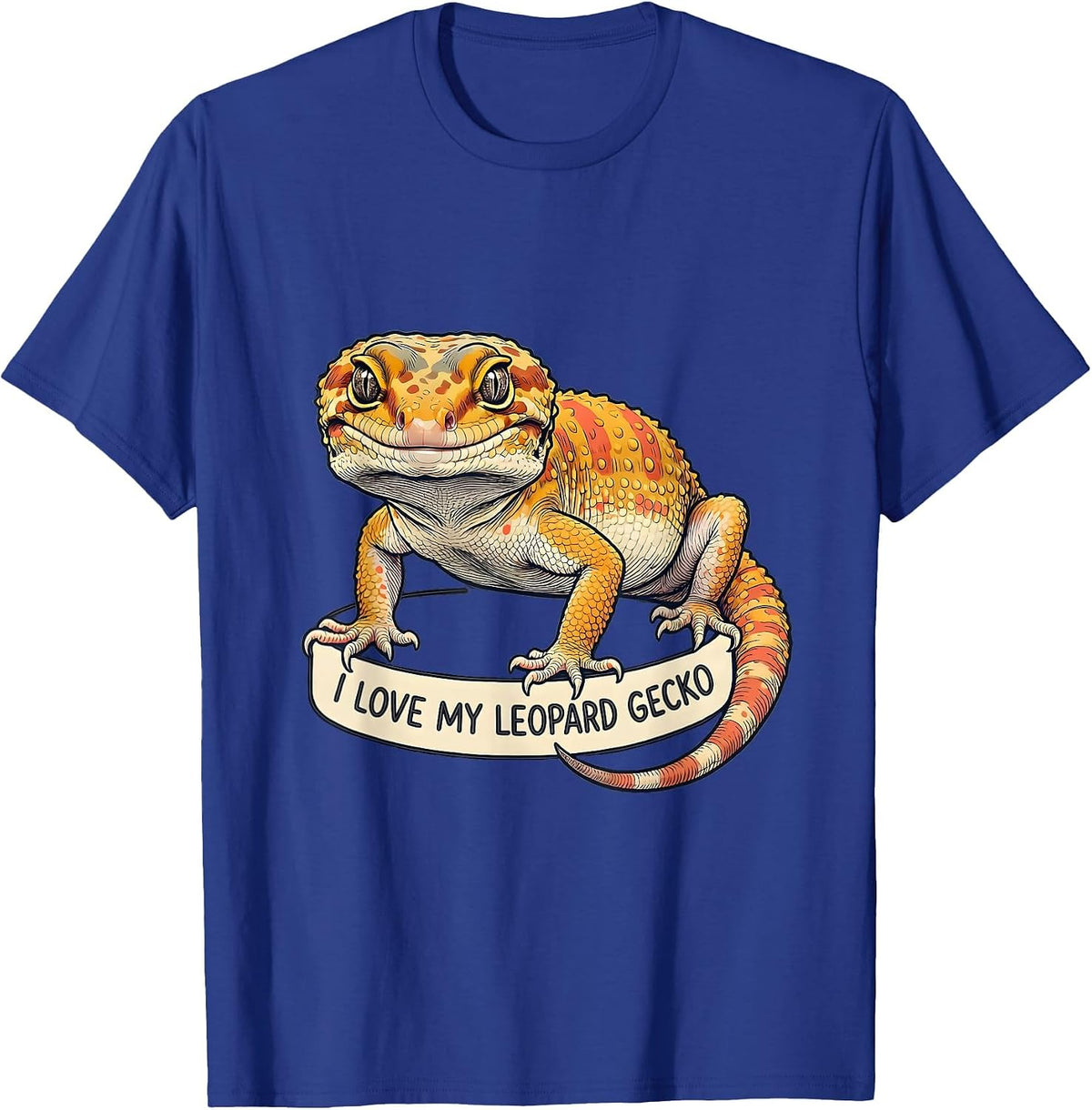 Men's I Love My Leopard Gecko Reptile Lover Herpetology Enthusiast T-Shirt - Royal Blue