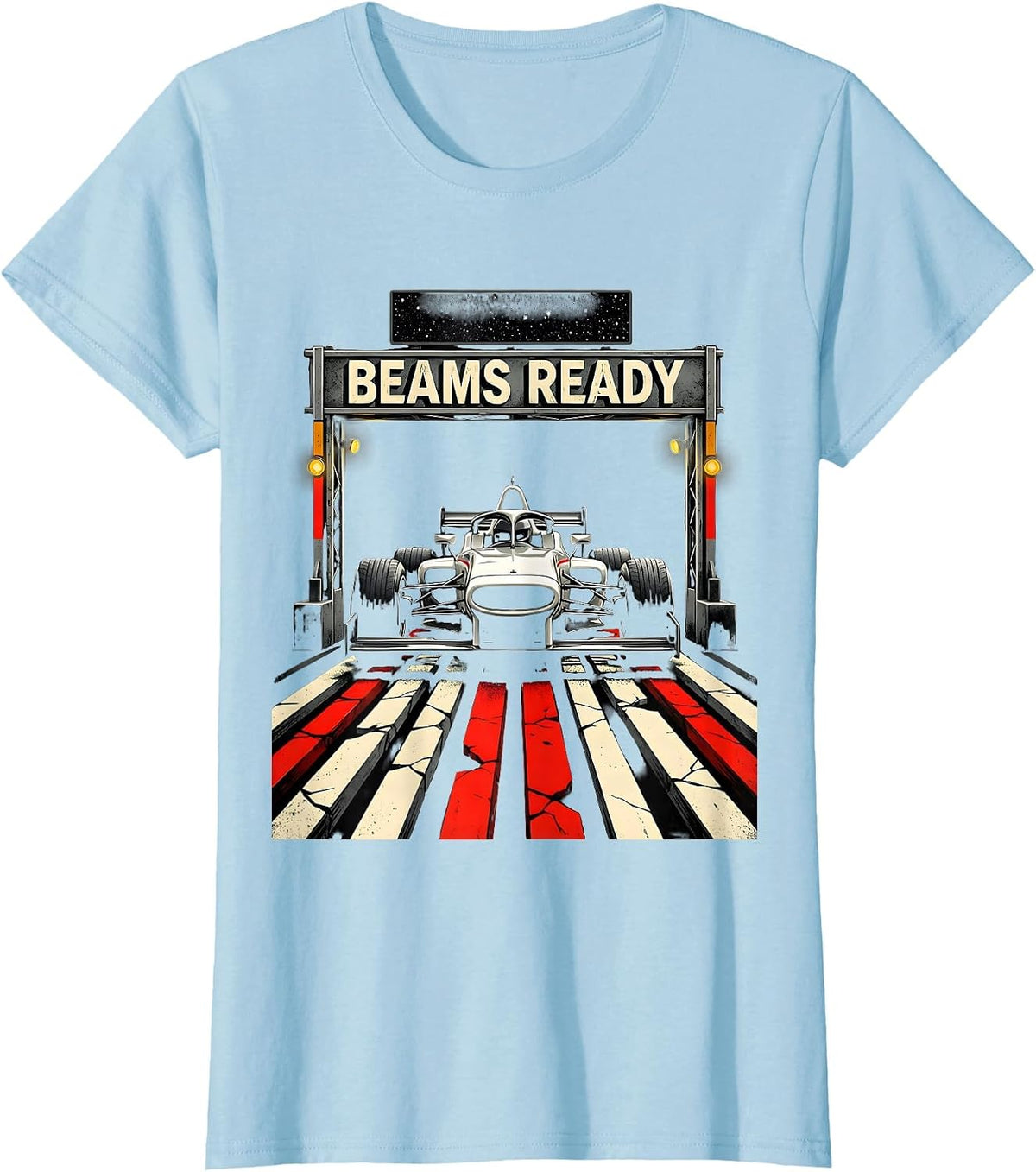 Women's Beams Ready Patriotic RC Car Racing Sprint Car Hobbyist Gift T-Shirt - Baby Blue