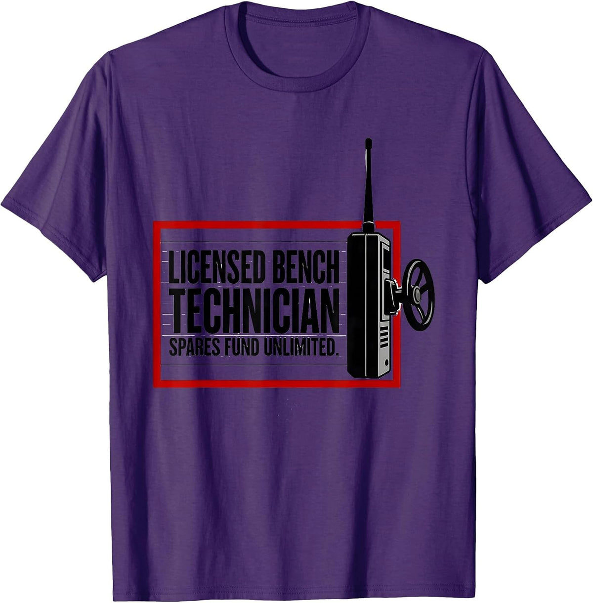 Licensed Bench Technician, Spares Fund Unlimited RC Racer T-Shirt - Purple