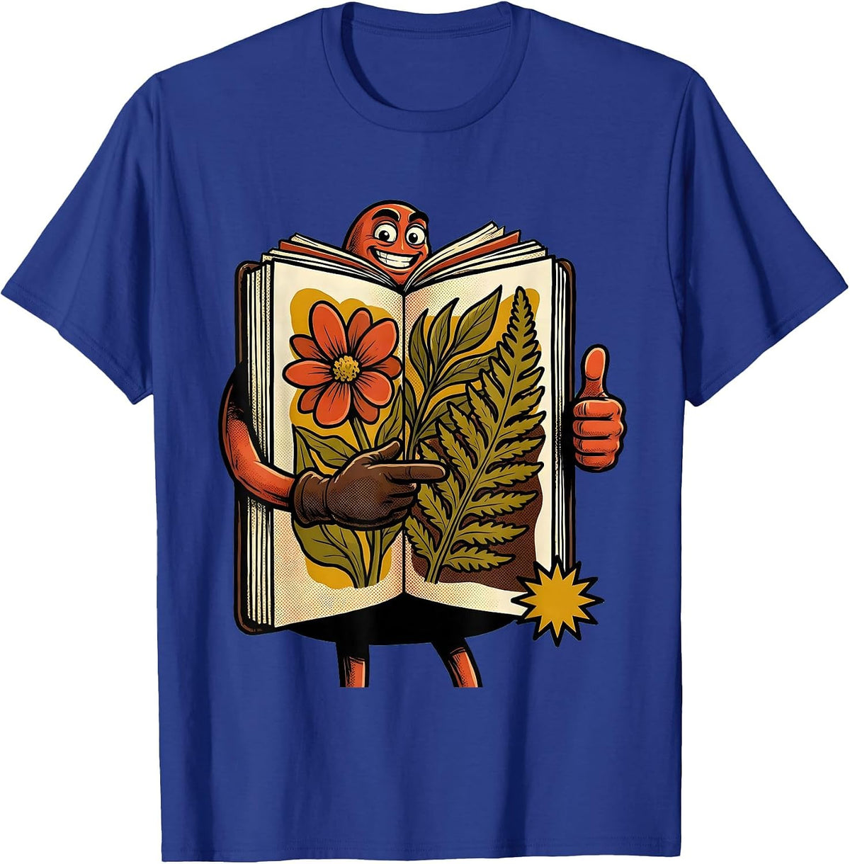 Men's Art Teacher Botanical Sketchbook Illustration T-Shirt - Royal Blue