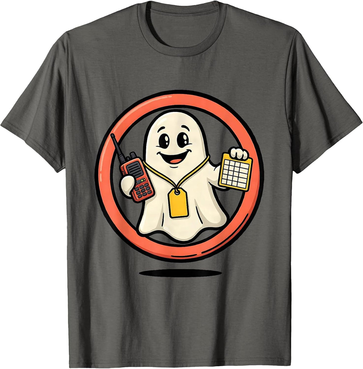 Men's Cheerful Ghost Para Paraprofessional Support Staff Humor T-Shirt - Asphalt Grey