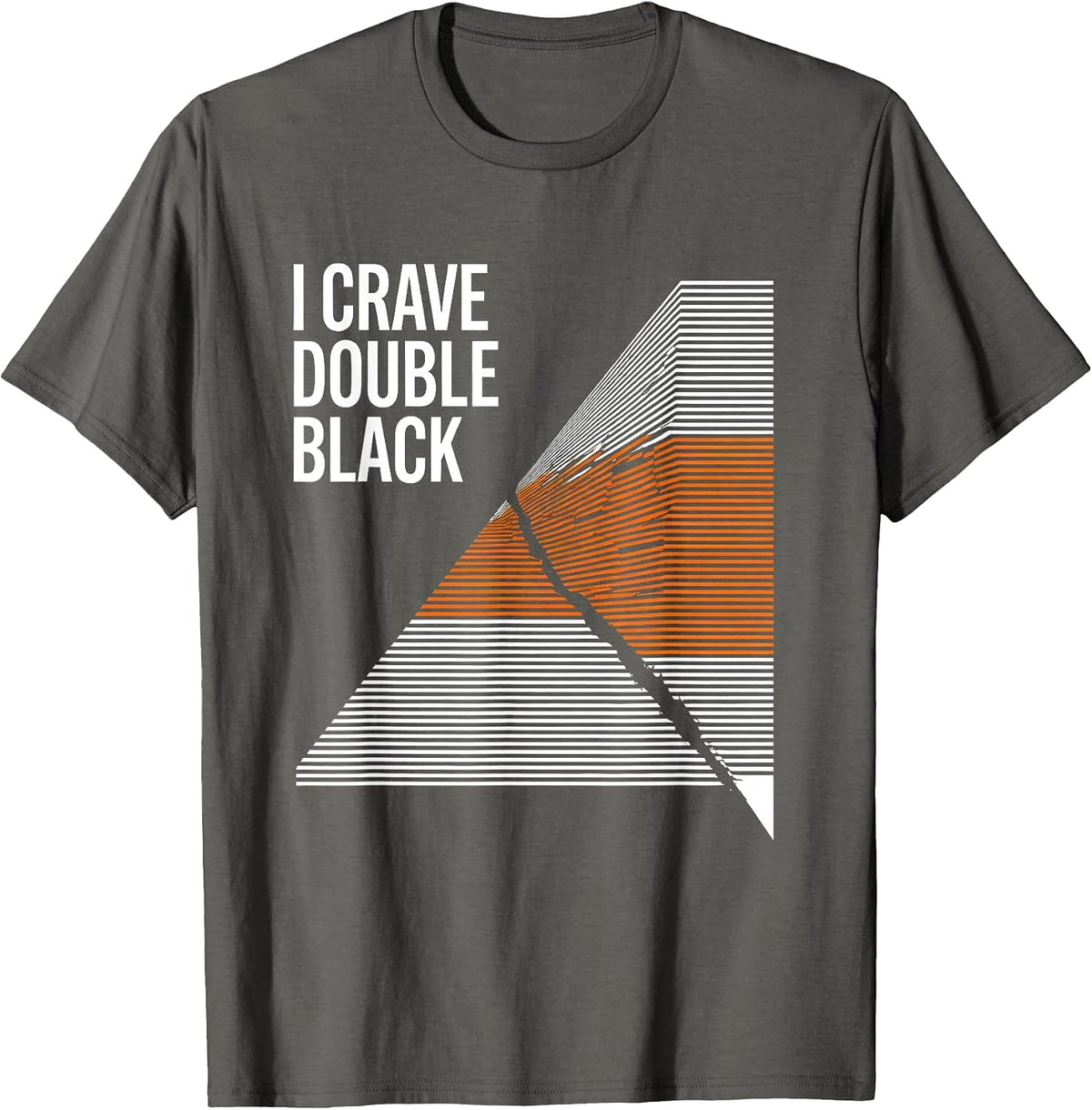 I Crave Double Black Funny Ski Snowboard Gift T-Shirt - Asphalt Grey