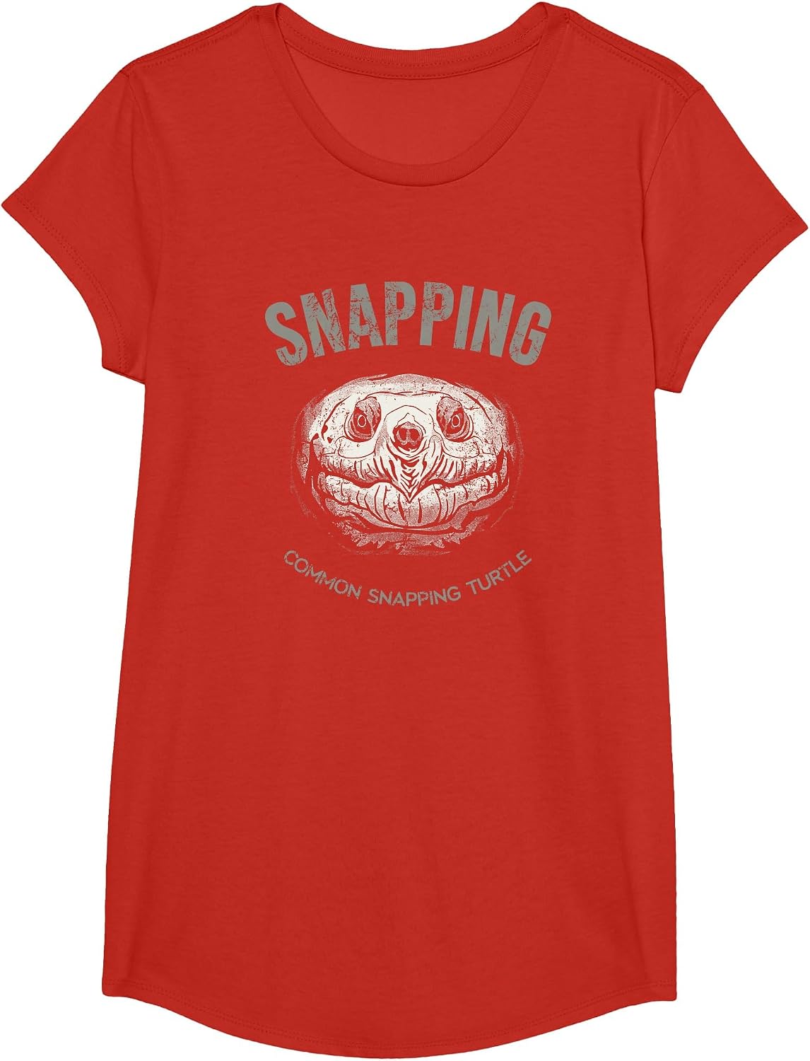 Common snapping Turtle, Vintage Design for Reptile Lovers T-Shirt - Girls Red