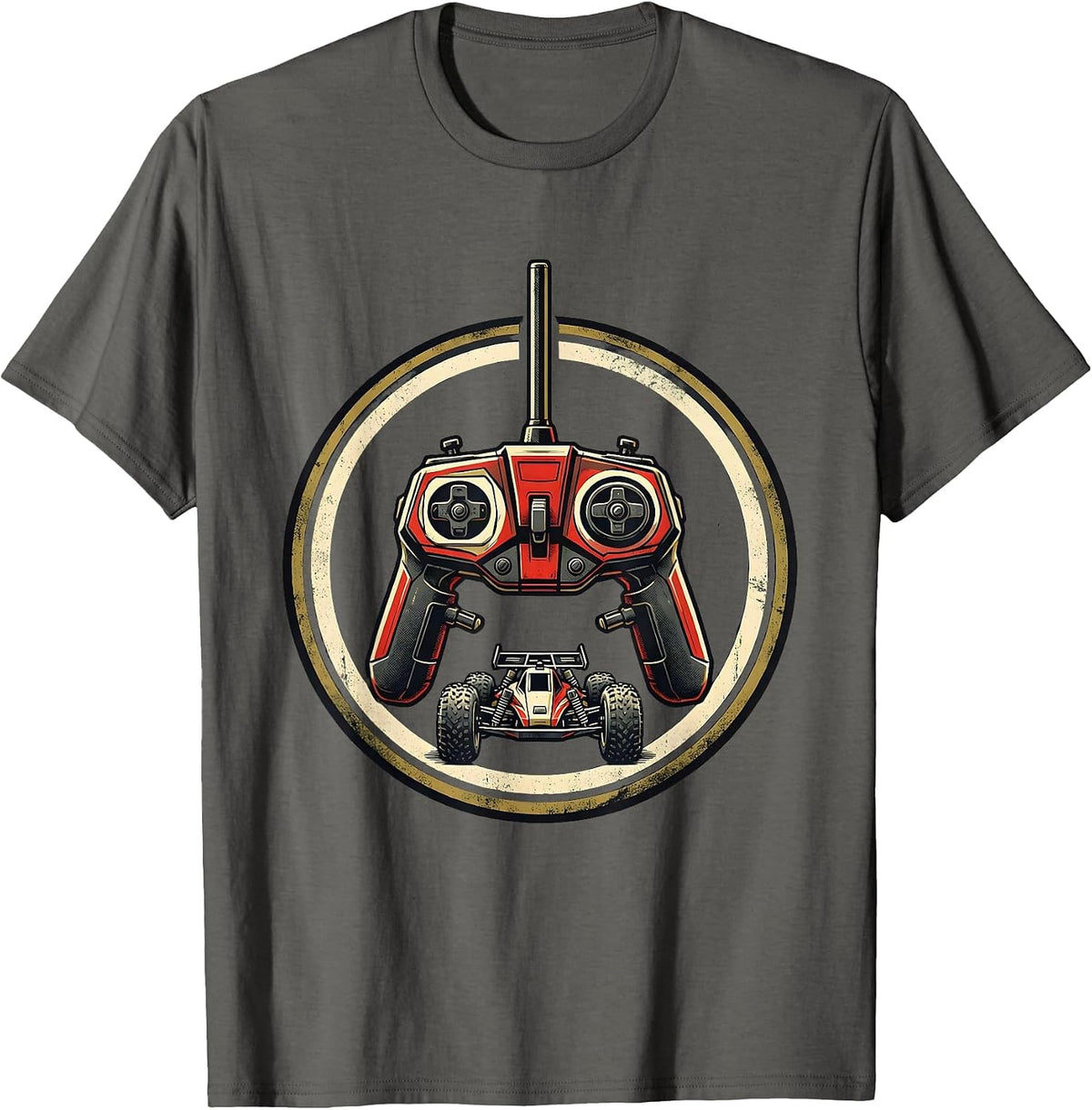 Men's RC Transmitter Racing Buggy Enthusiast Patriot T-Shirt - Asphalt Grey