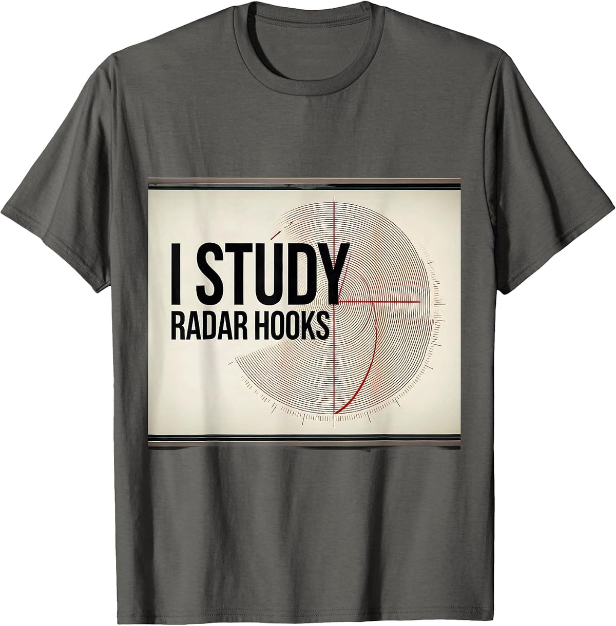 Men's I Study Radar Hooks Funny Storm Chaser Meteorology T-Shirt - Asphalt Grey