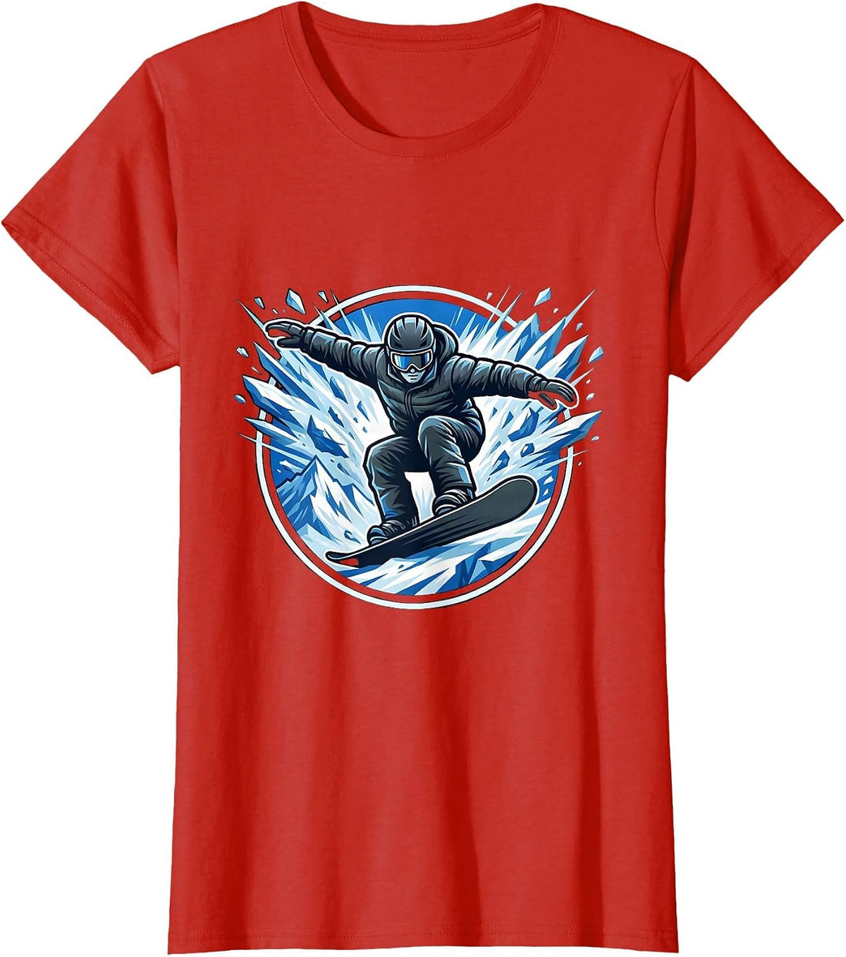 Women's Snowboarder Avalanche Wall Shred Graphic T-Shirt - Red