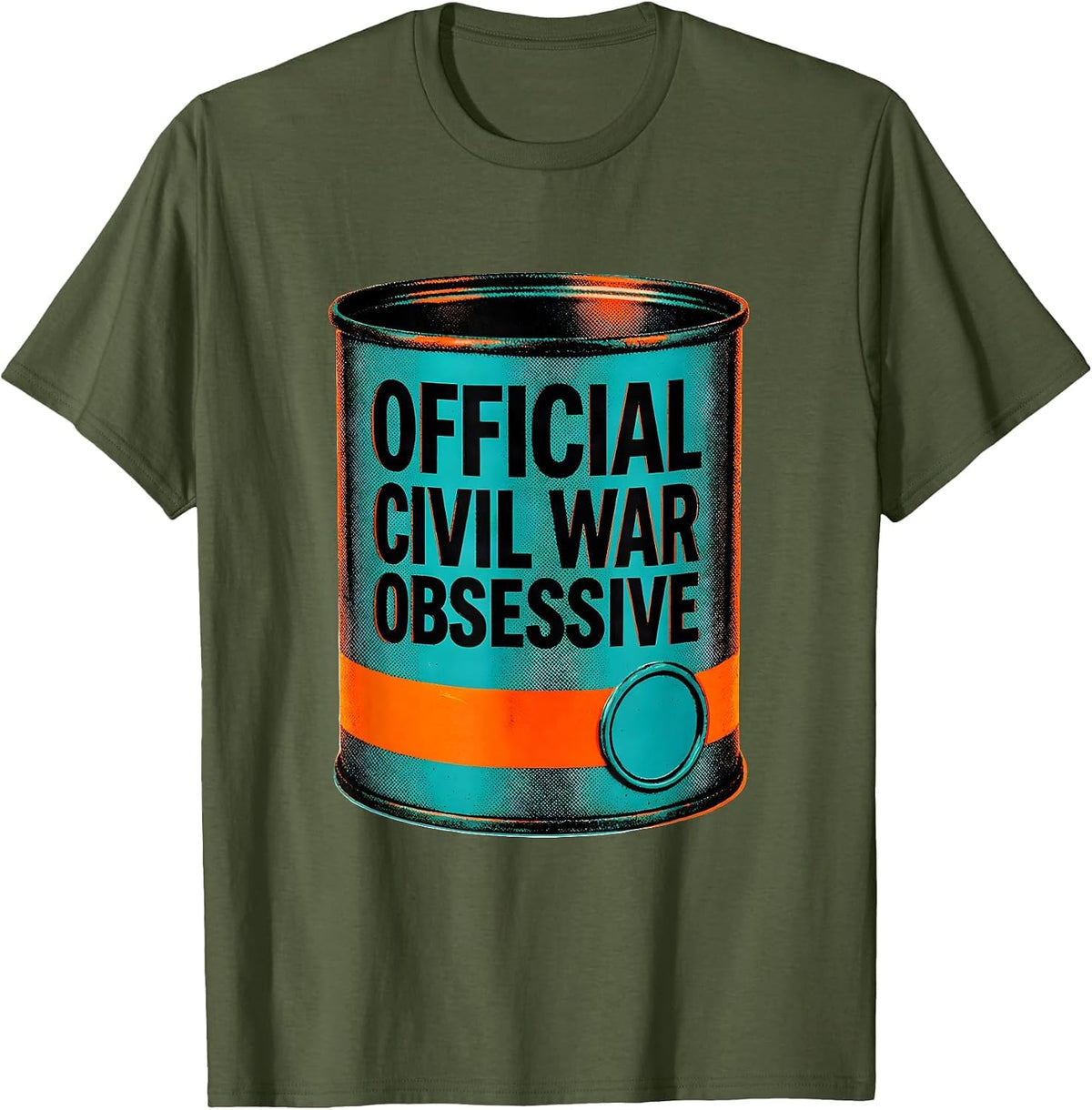 Official Civil War Obsessive Funny History Buff Reenactor T-Shirt - Olive Green