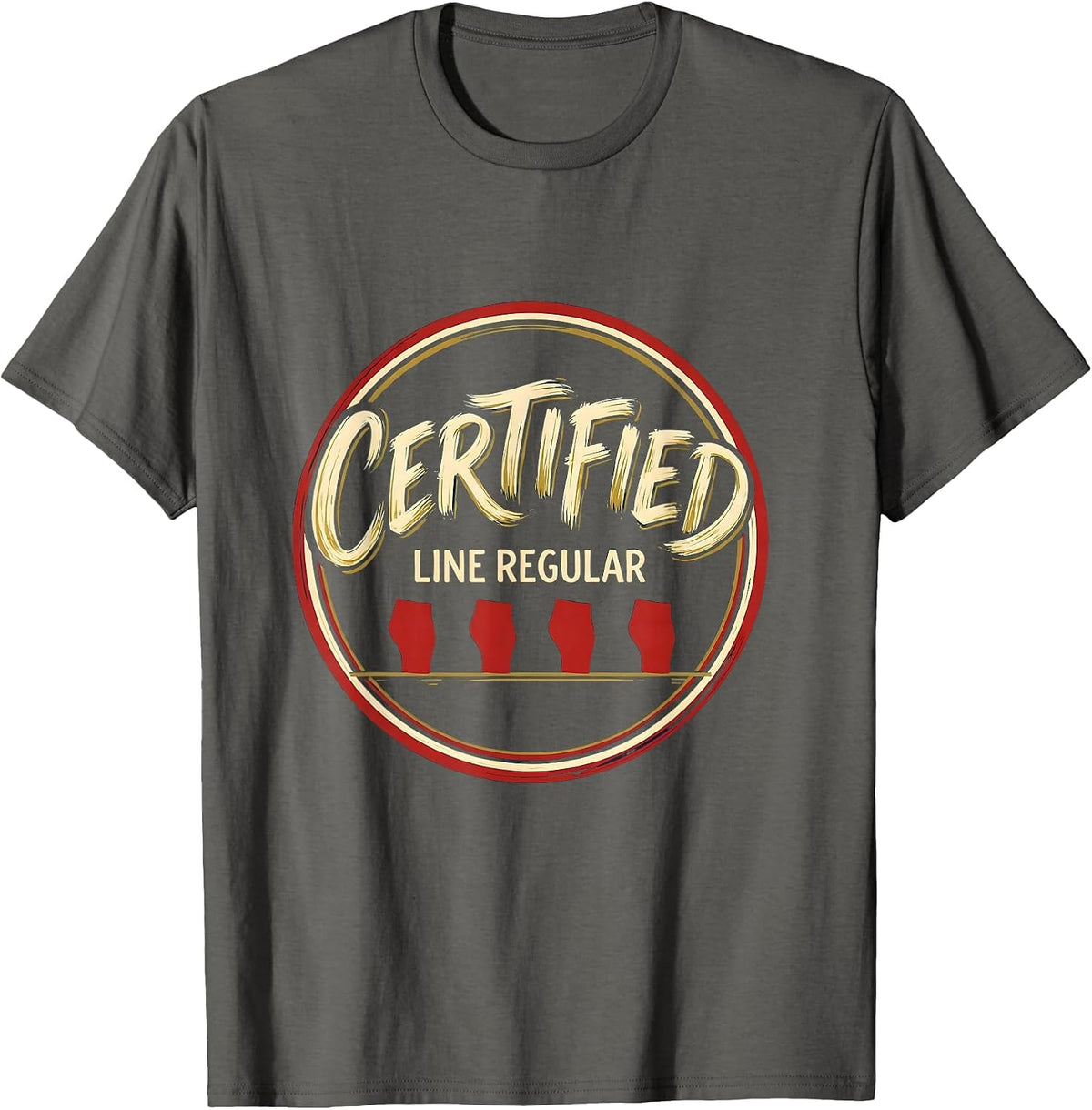 Men's Certified Line Regular Funny Dance Lover Line Dance Humor T-Shirt - Asphalt Grey