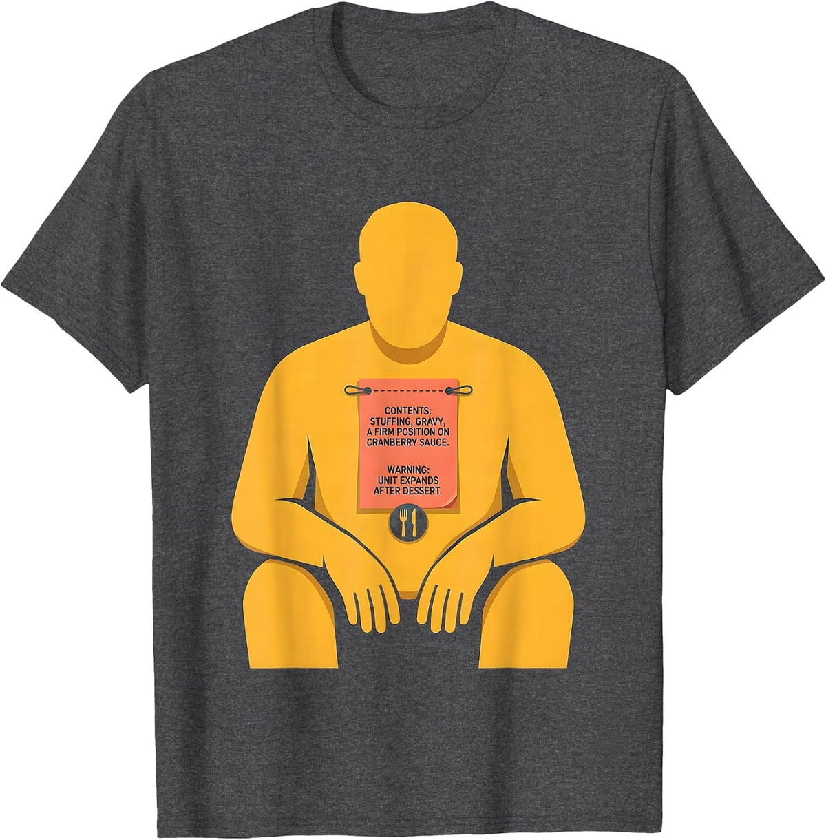 Men's Thanksgiving Nutrition Facts Food Parody Costume T-Shirt - Dark Heather Grey