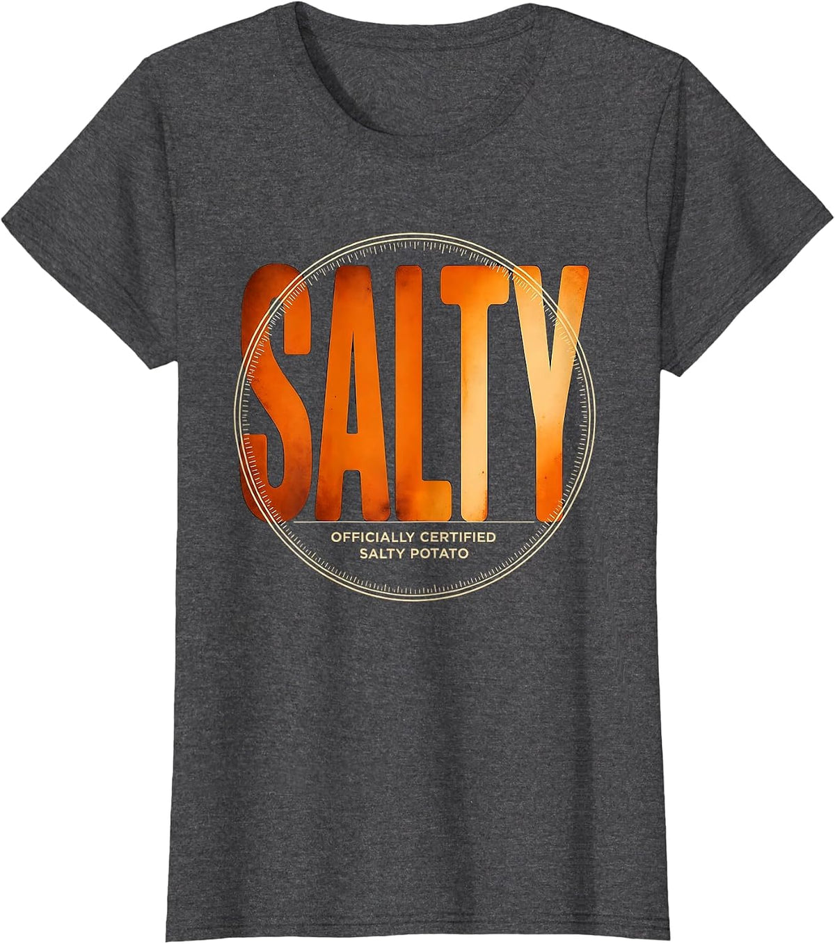 Women's Officially Certified Salty Potato Funny Grouchy Potato T-Shirt - Dark Heather Grey
