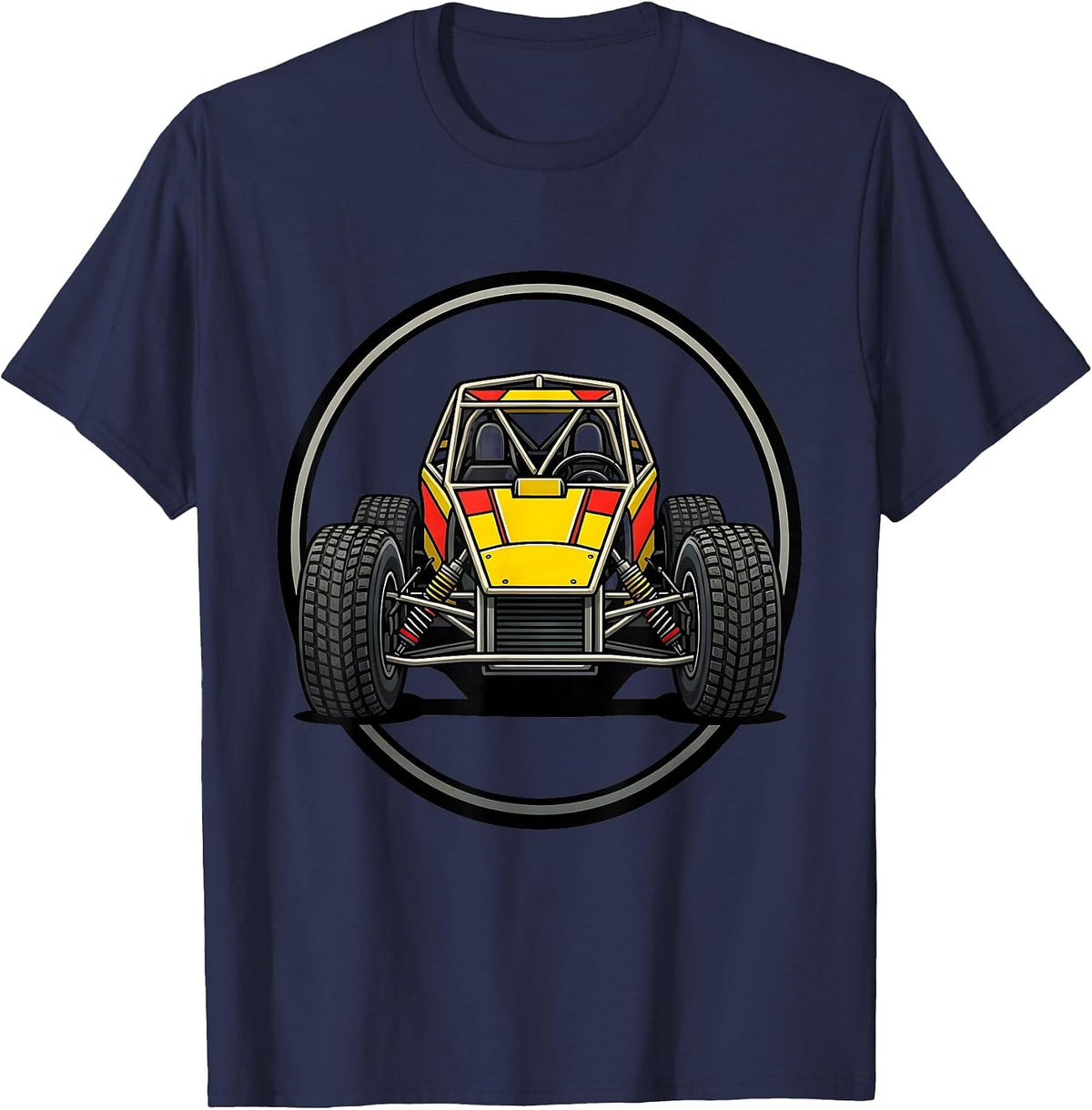 Men's Dirt Track Sprint Car Racing Enthusiast Patriotic Hobbyist T-Shirt - Navy Blue