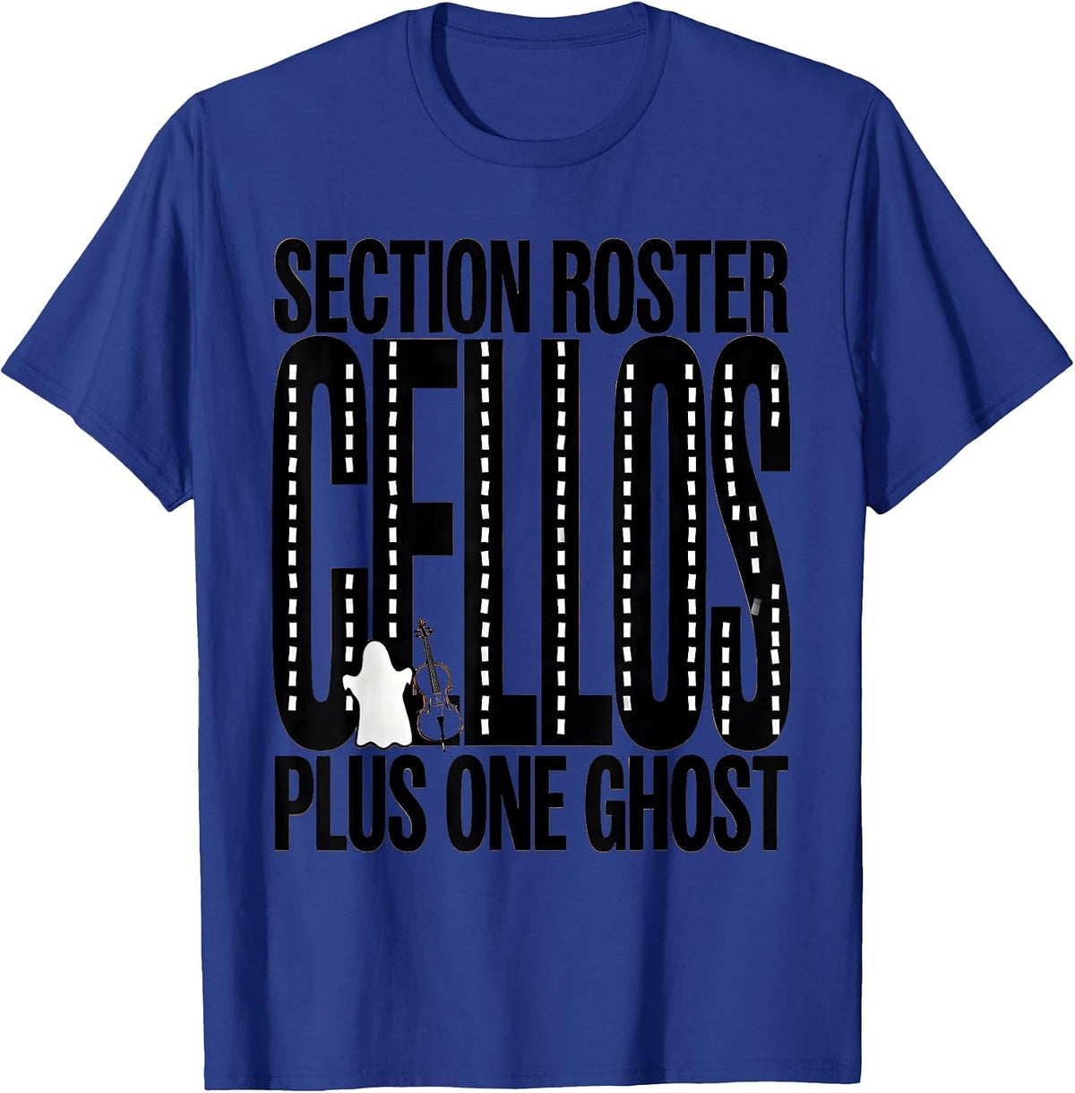 Men's Section Roster Cellos Plus One Ghost Funny Music Teacher T-Shirt - Royal Blue
