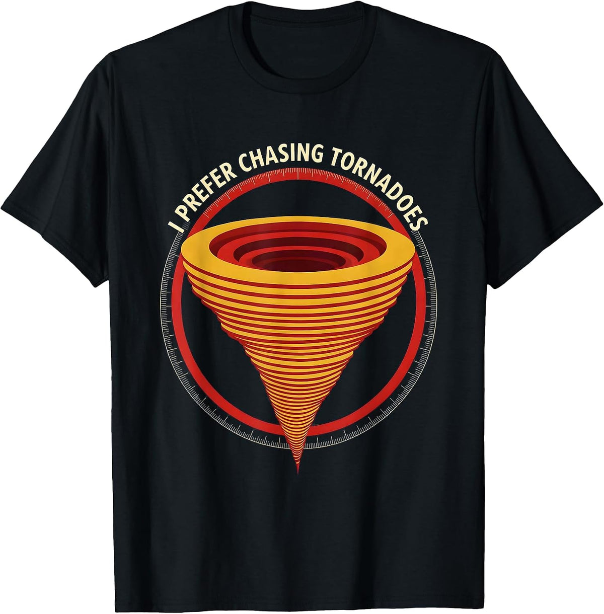 Men's I Prefer Chasing Tornadoes Geometric Storm Chaser T-Shirt - Black