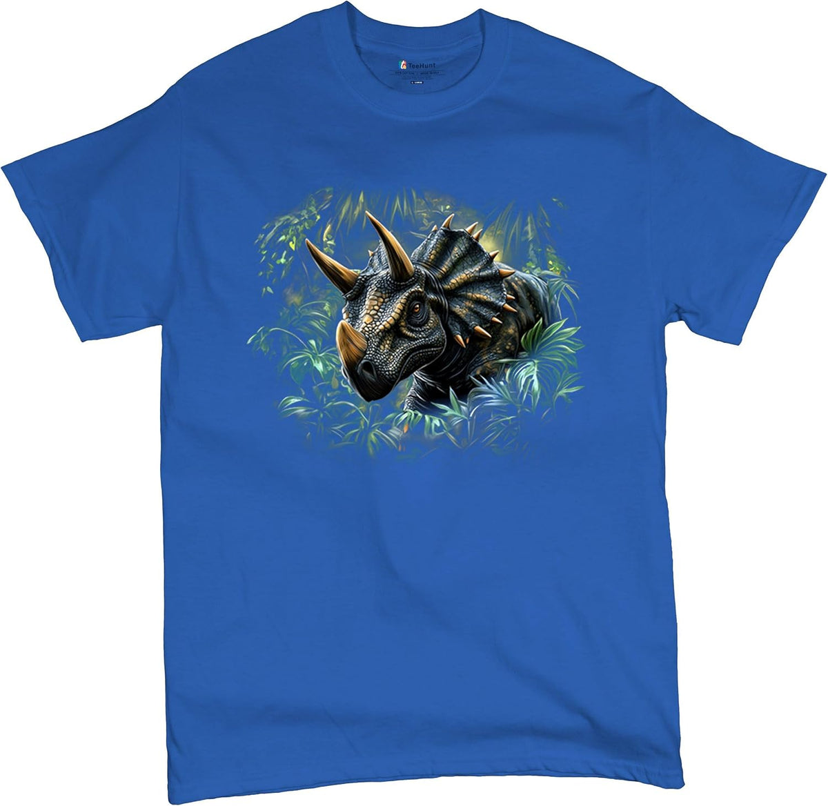 Triceratops Jungle Men's T-Shirt Dinosaur Dino Lover Jurassic Era Prehistoric Cool Horned Reptile Paleontology Men's Tee - 1