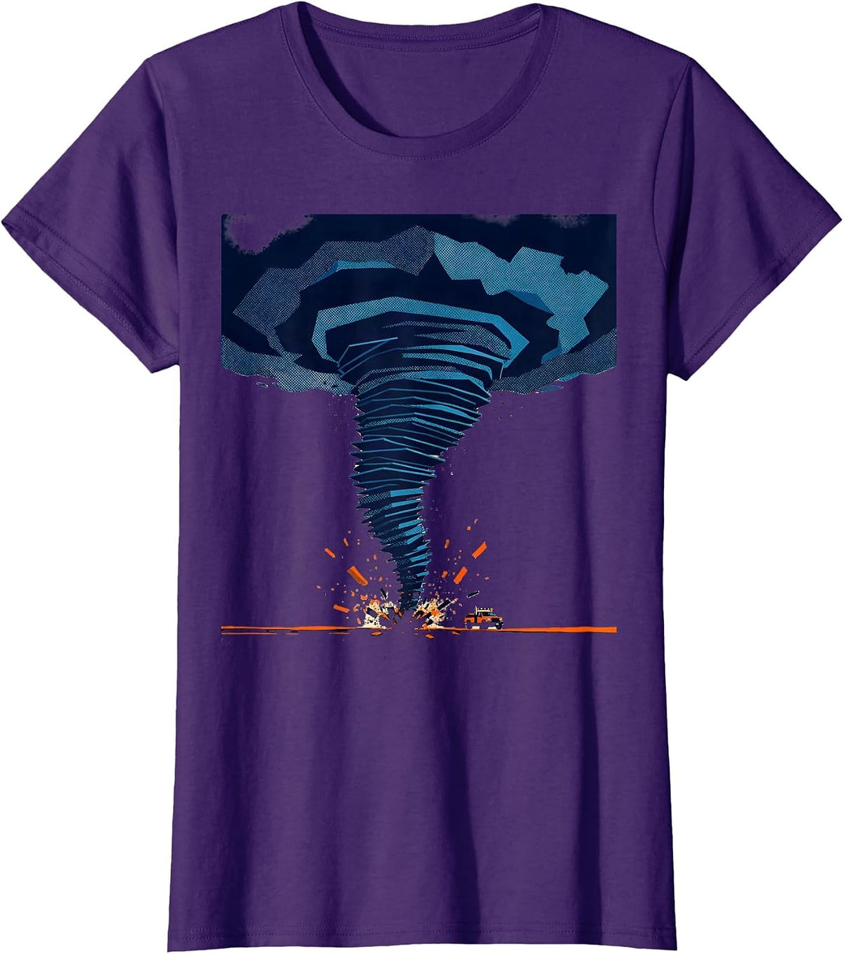 Women's Tornado Funnel Storm Chaser Meteorology Enthusiast Humor T-Shirt - Purple