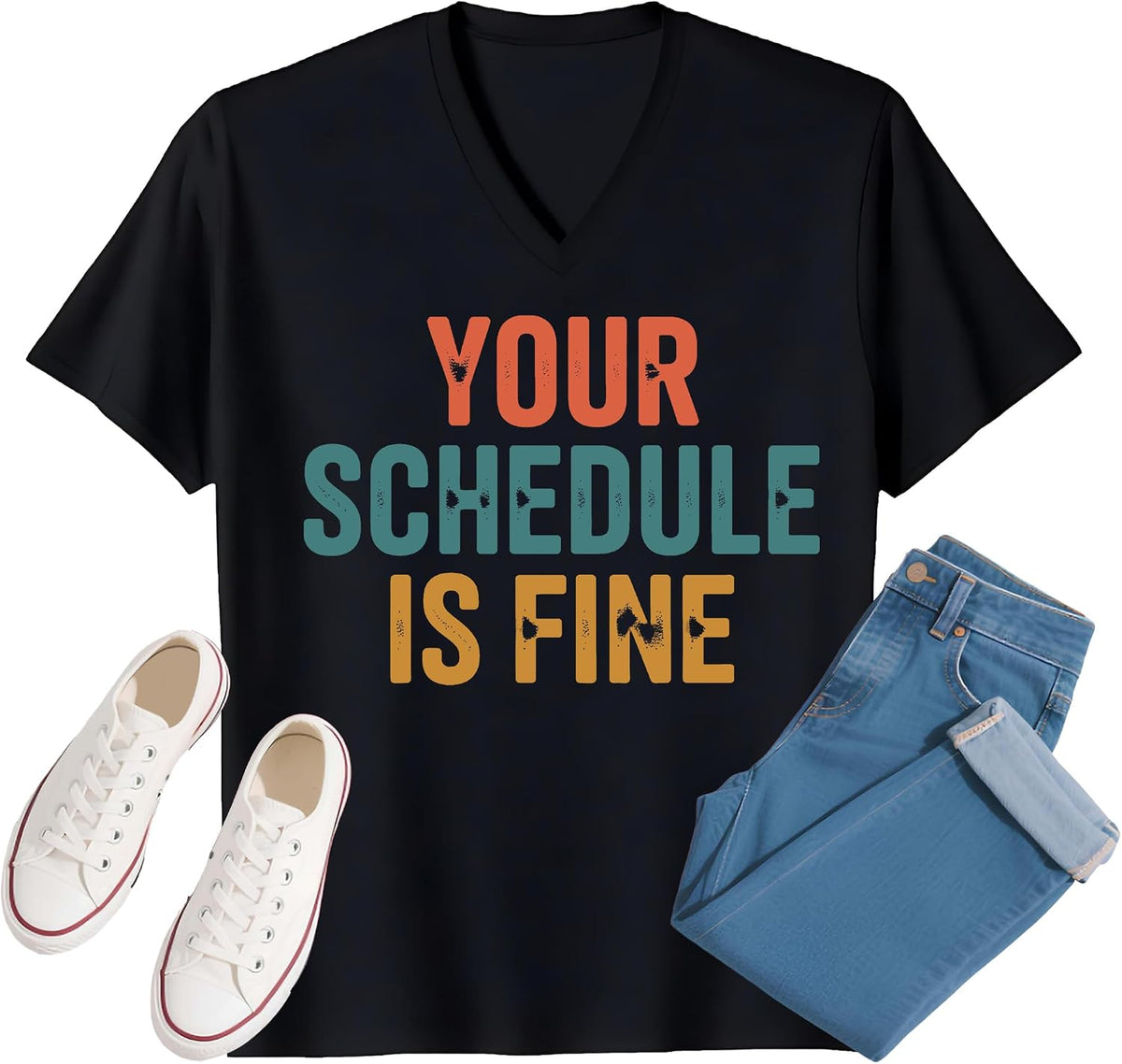 Your Schedule is Fine Shirt Your Schedule is Fine Tshirt Funny School Counselor T-Shirt for Women Men - V-Neck Black V-neck