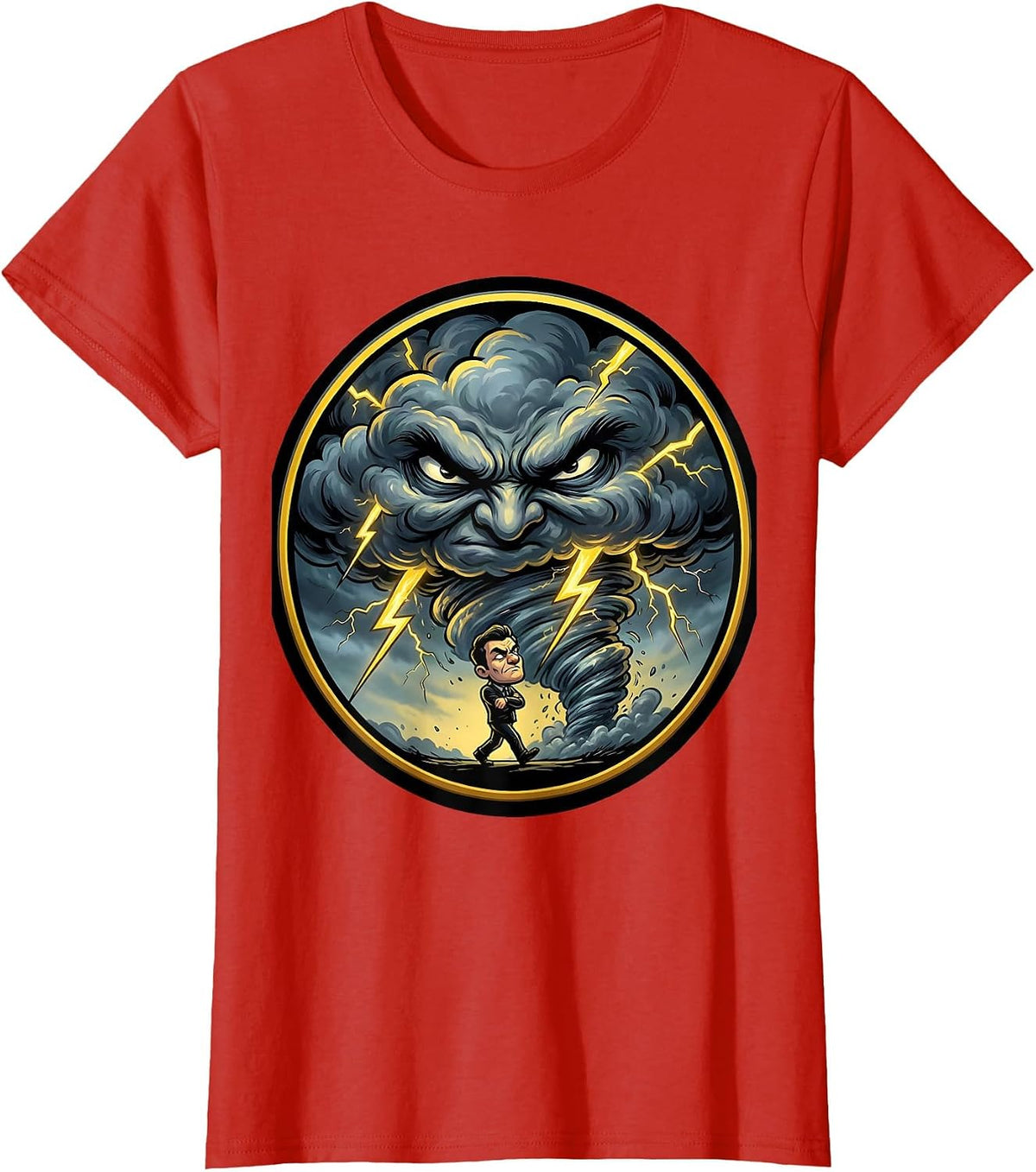 Foolish Mortals Storm Chaser Graphic Design T-Shirt - Red