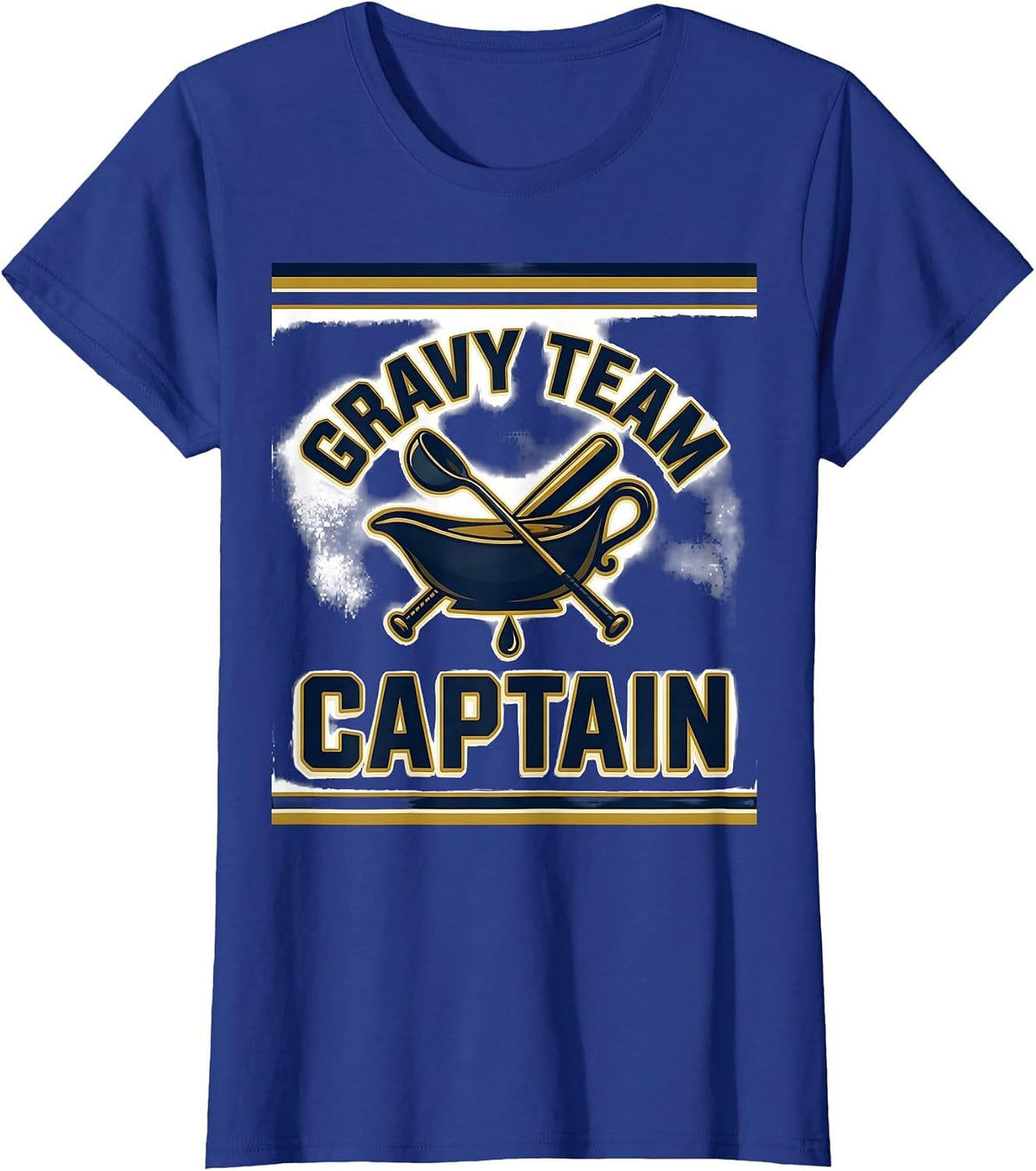 Women's Gravy Team Captain Funny Thanksgiving Dinner Food Humor T-Shirt - Royal Blue