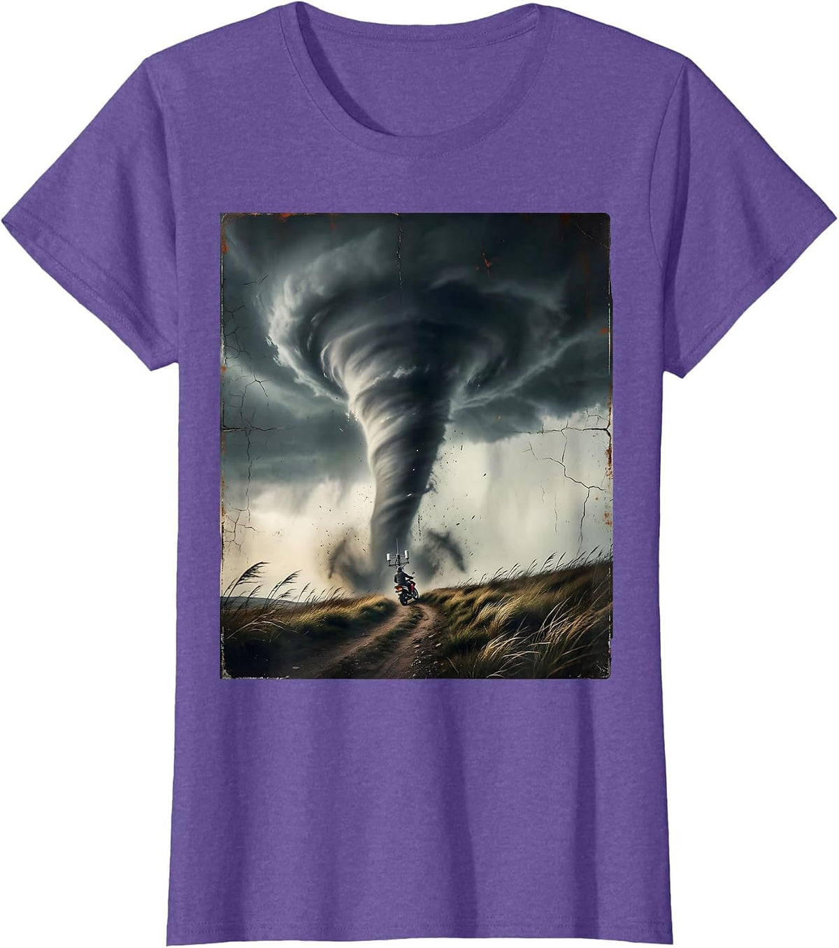 Women's Towering Tornado Storm Chaser Meteorology Enthusiast T-Shirt - Purple Heather