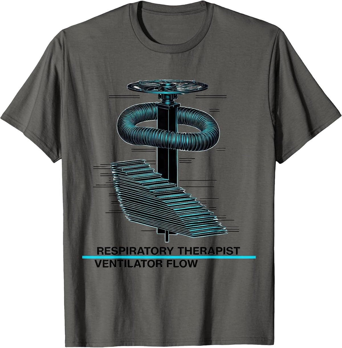 Respiratory Therapist / Ventilator Flow RT T-Shirt - Asphalt Grey
