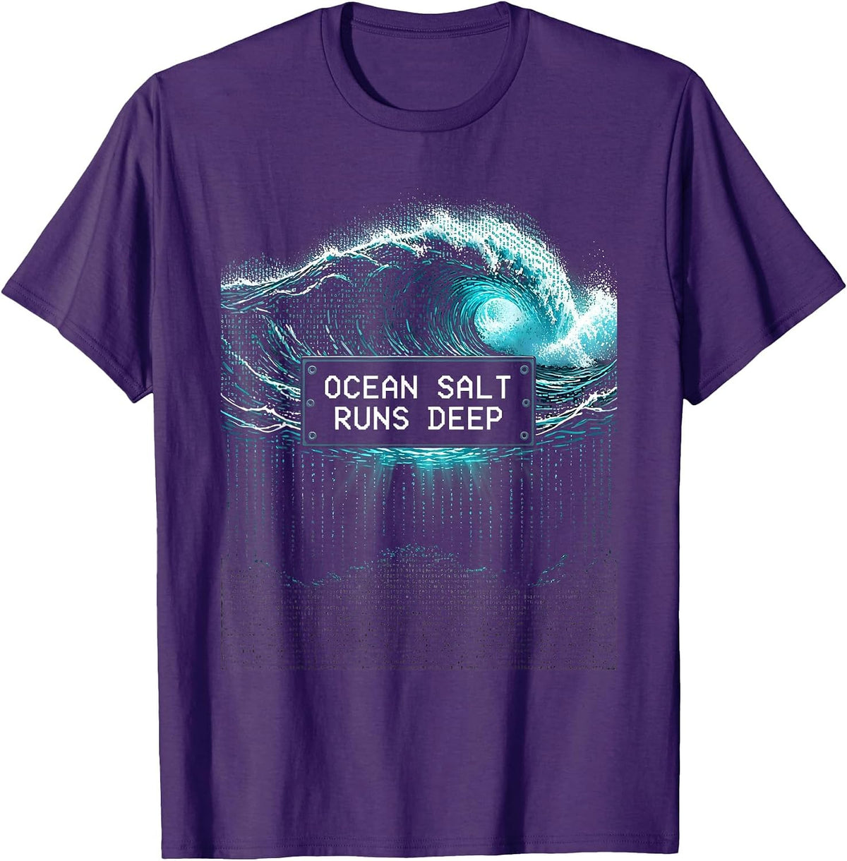 Men's Ocean Salt Runs Deep Salty Sea Design T-Shirt - Purple