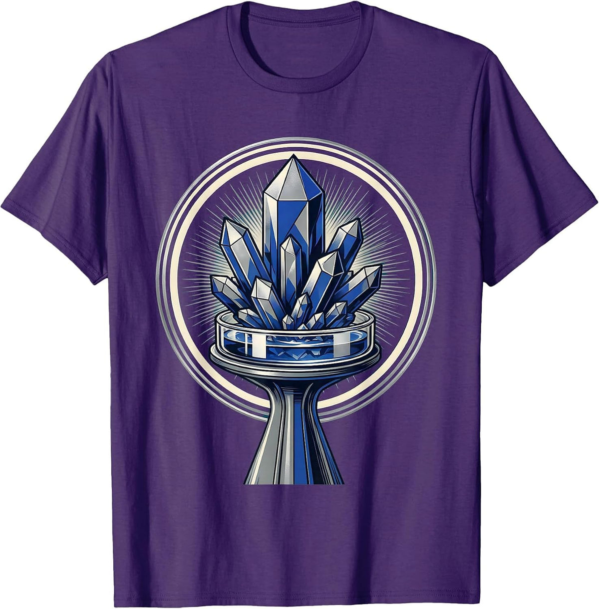 Science Teacher Crystal Growing Petri Dish Graphic T-Shirt - Purple