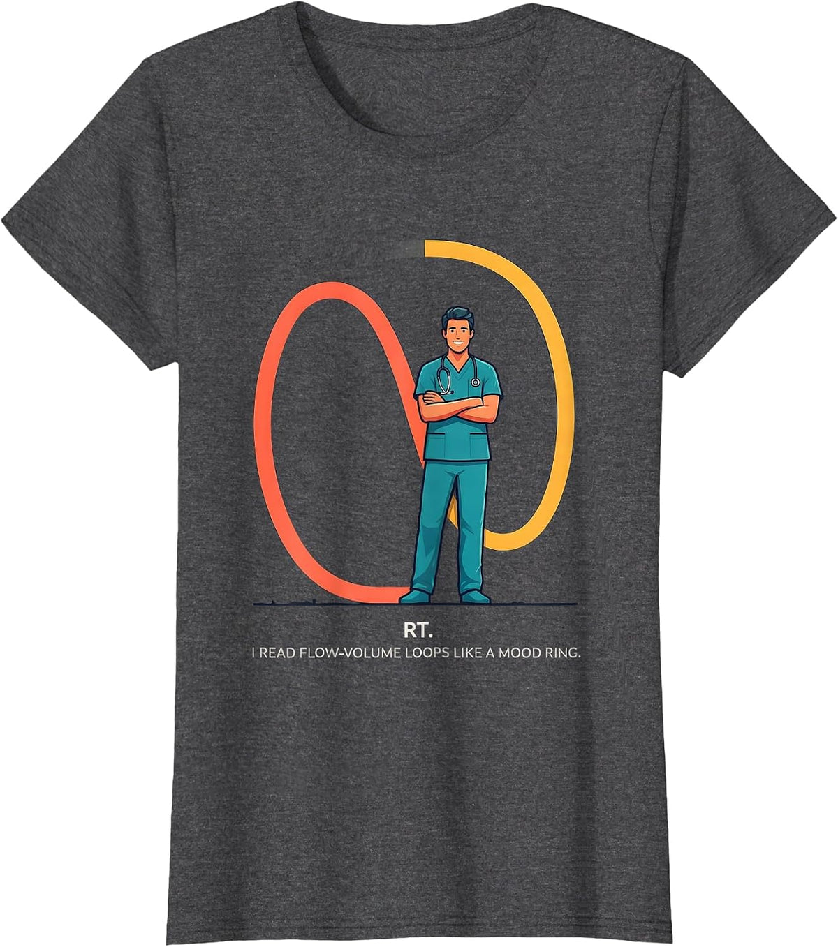 Women's RT. I Read Flow-Volume Loops Like a Mood Ring Respiratory T-Shirt - Dark Heather Grey