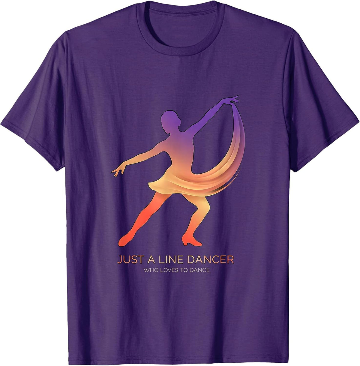 Men's Just A Line Dancer Who Loves To Dance Gradient Line Dance T-Shirt - Purple