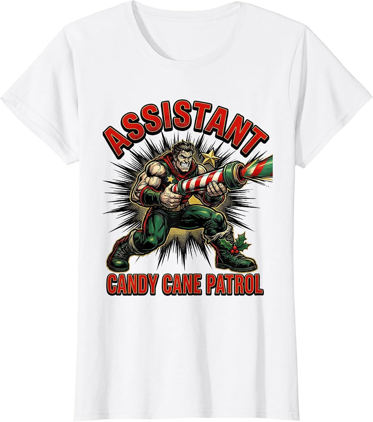 Women's Assistant Candy Cane Patrol Funny Dental Assistant Christmas T-Shirt - White