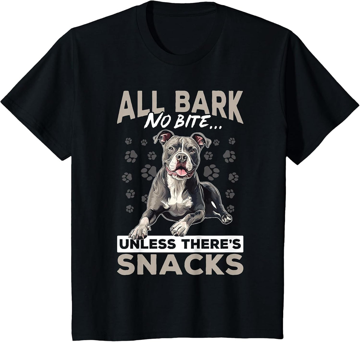 Pitbull Terrier Dog Breed All bark, no bite... Unless T-Shirt - Black
