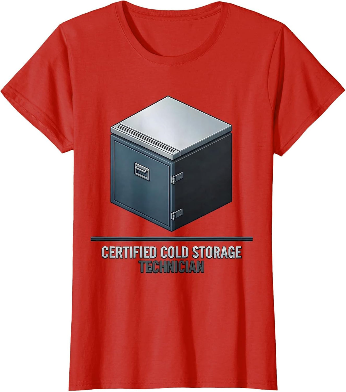 Certified Cold Storage Technician Dark Humor Mortician Gift T-Shirt - Red