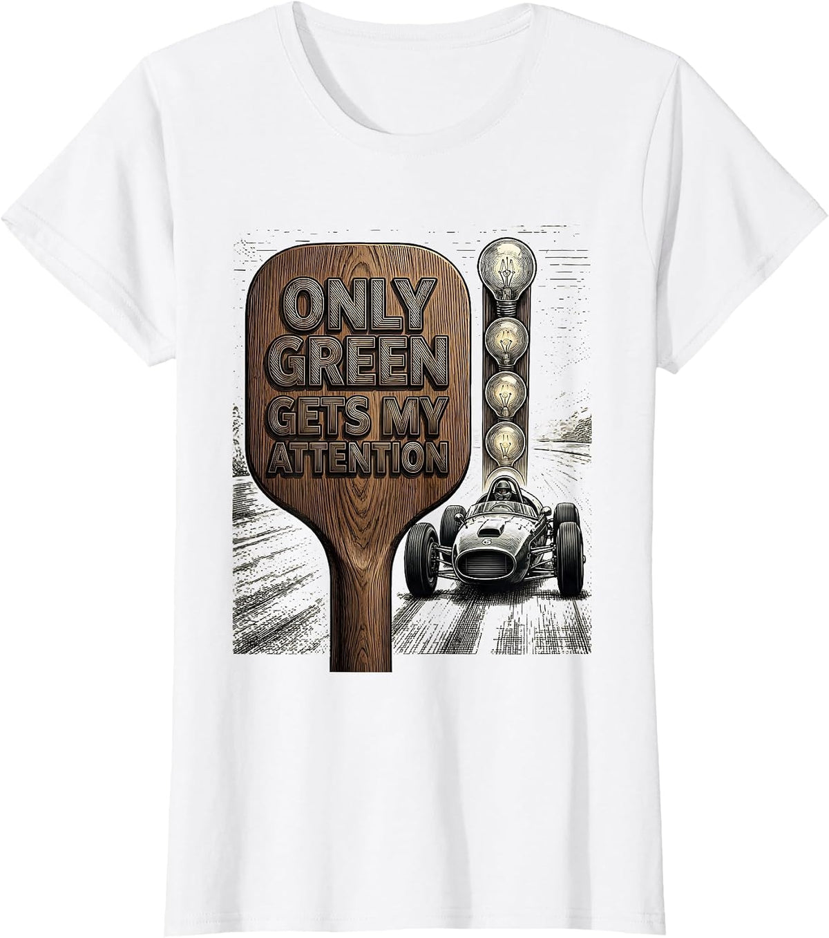 Only Green Gets My Attention Funny RC Car Racing Enthusiast T-Shirt - White