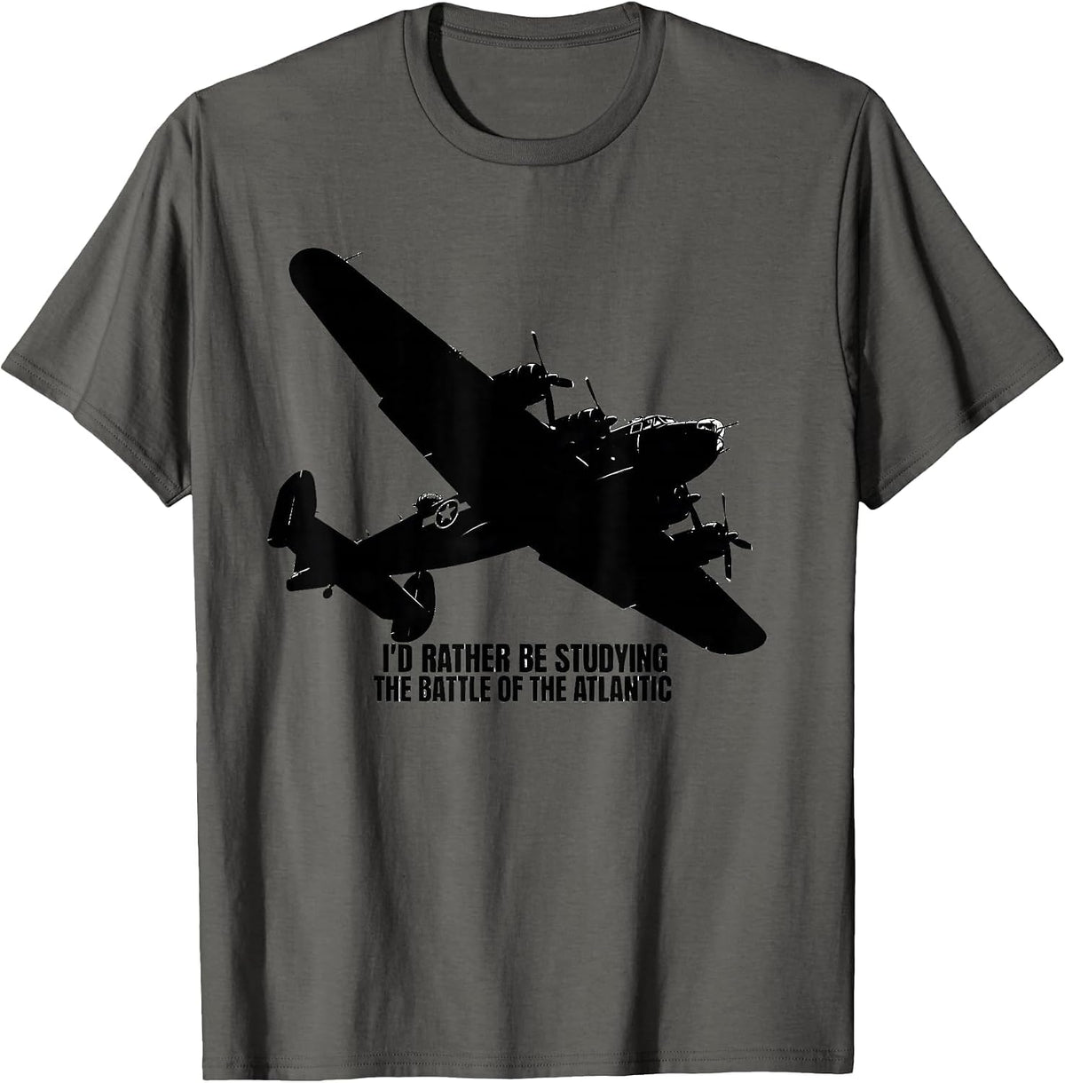 Men's I'd Rather Be Studying The Battle Of The Atlantic WWII T-Shirt - Asphalt Grey