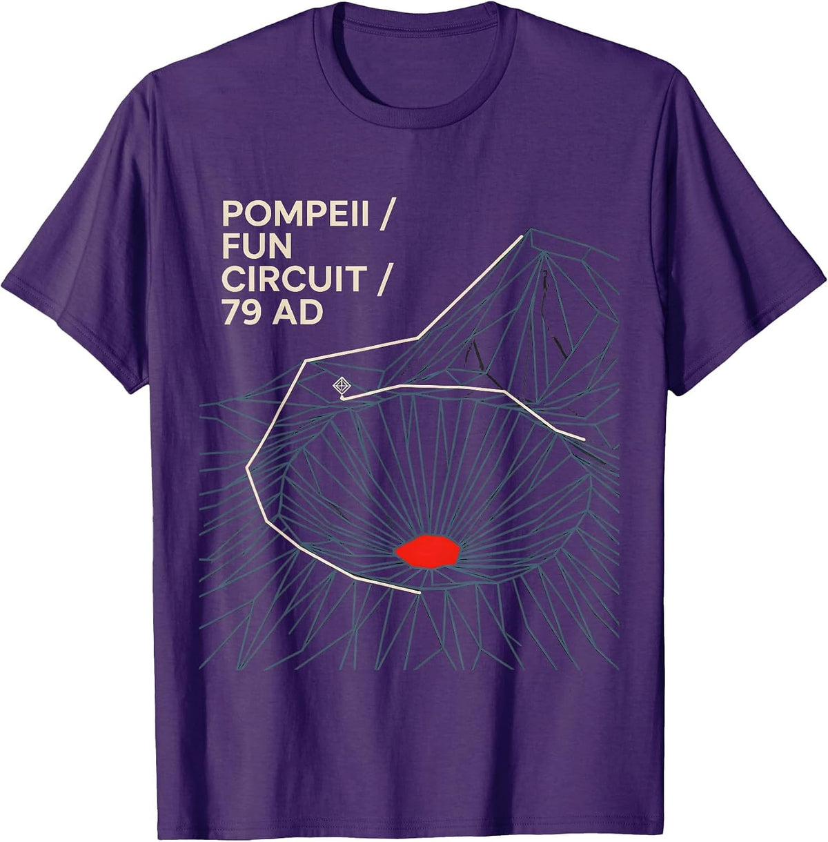 Pompeii Fun Circuit 79 AD Geometry Volcano Geography Humor T-Shirt - Purple