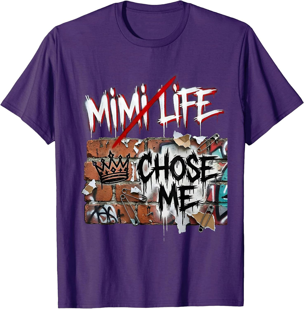 Mimi Life Chose Me Grandma Design T-Shirt - Purple