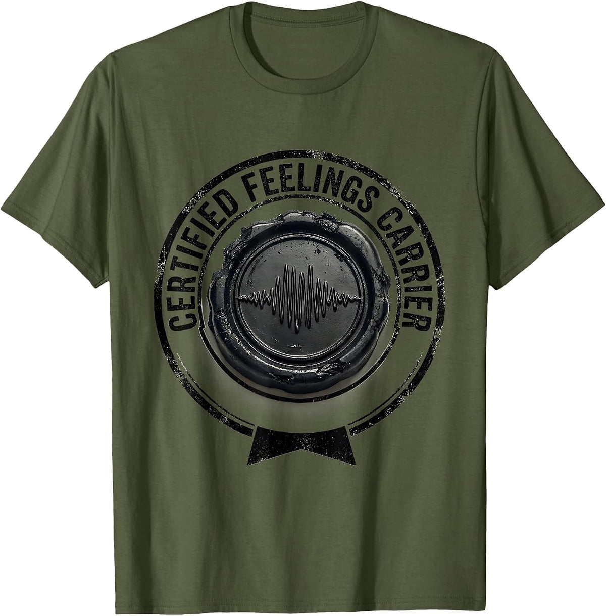 Certified Feelings Carrier Funny Mental Health Counselor T-Shirt - Olive Green