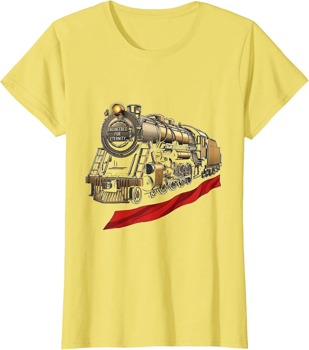 Women's Engineered for Eternity Big Boy 4014 Train USA 250th T-Shirt - Lemon Yellow