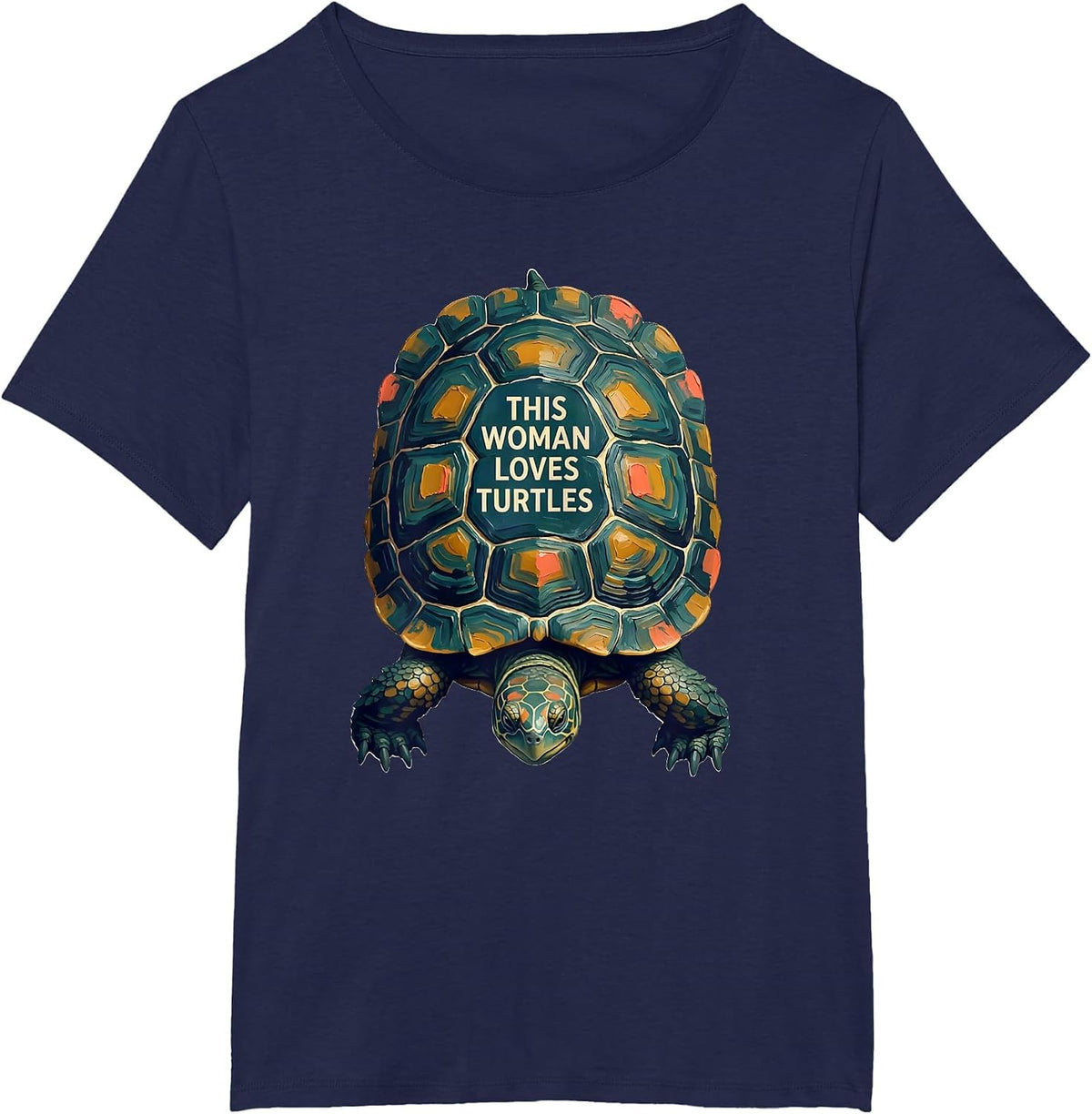 Women's This Woman Loves Turtles Funny Turtle Lover Gift for Her T-Shirt - Navy Blue