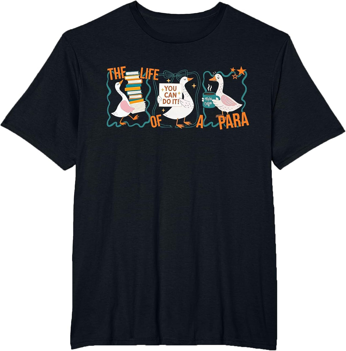 The Life of A para Professional Teachers Aide Silly Goose T-Shirt - Black