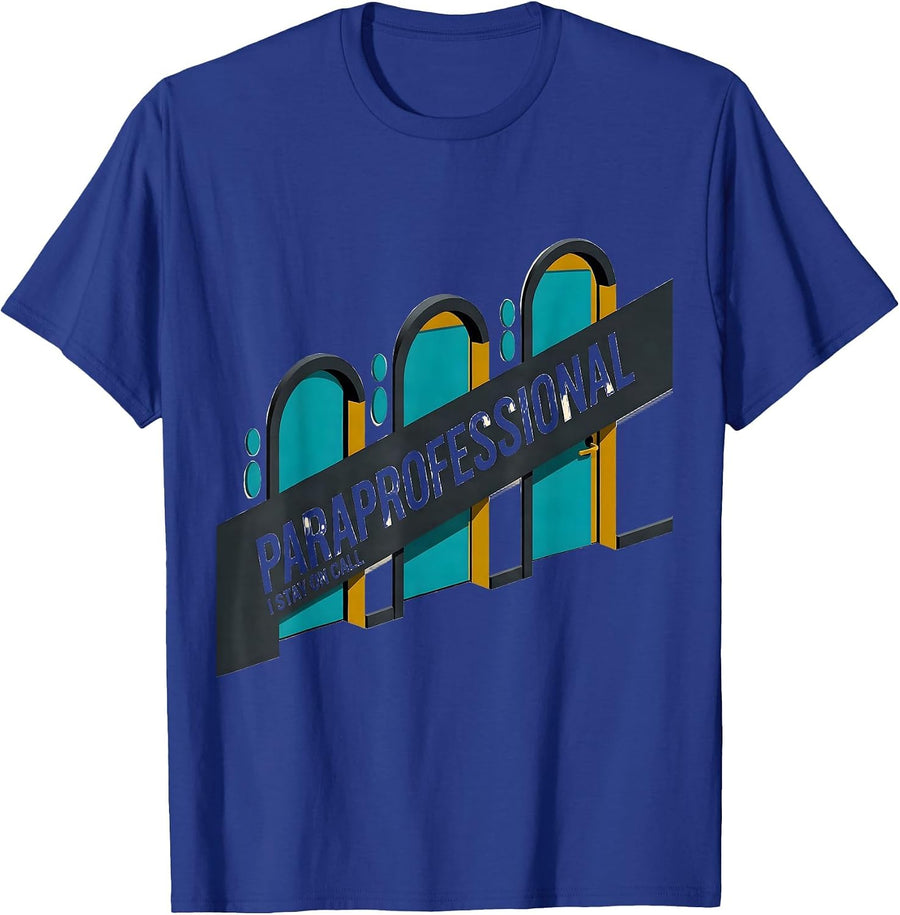 Paraprofessional I Stay On Call Midcentury Modern School T-Shirt - Royal Blue