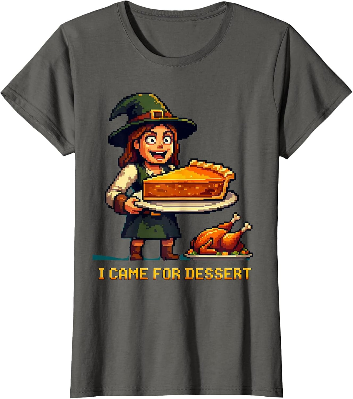 Women's I Came For Dessert Funny Thanksgiving Design T-Shirt - Asphalt Grey