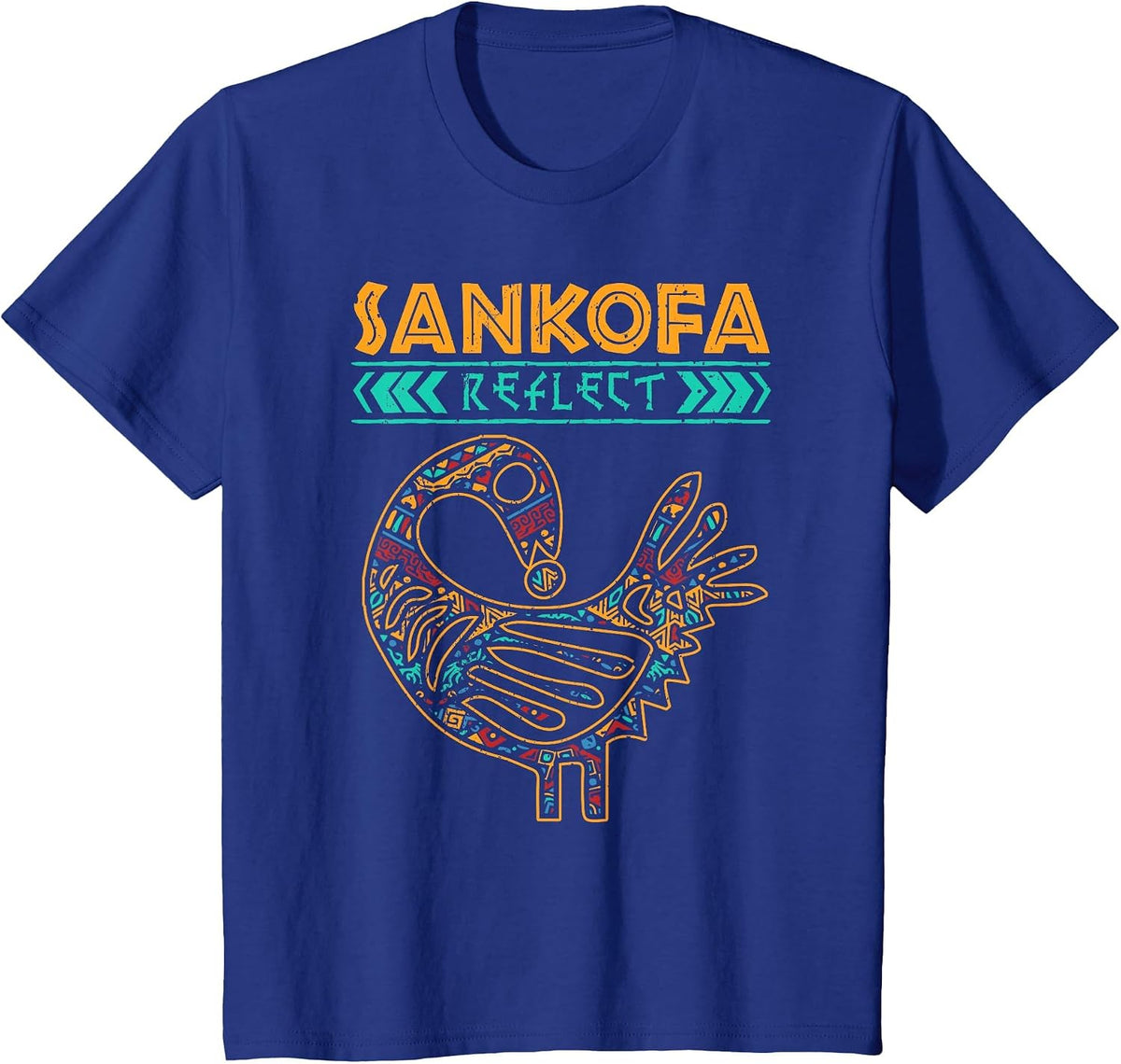 Sankofa Reflect On Akan Symbol African Heritage Wisdom T-Shirt - Royal Blue