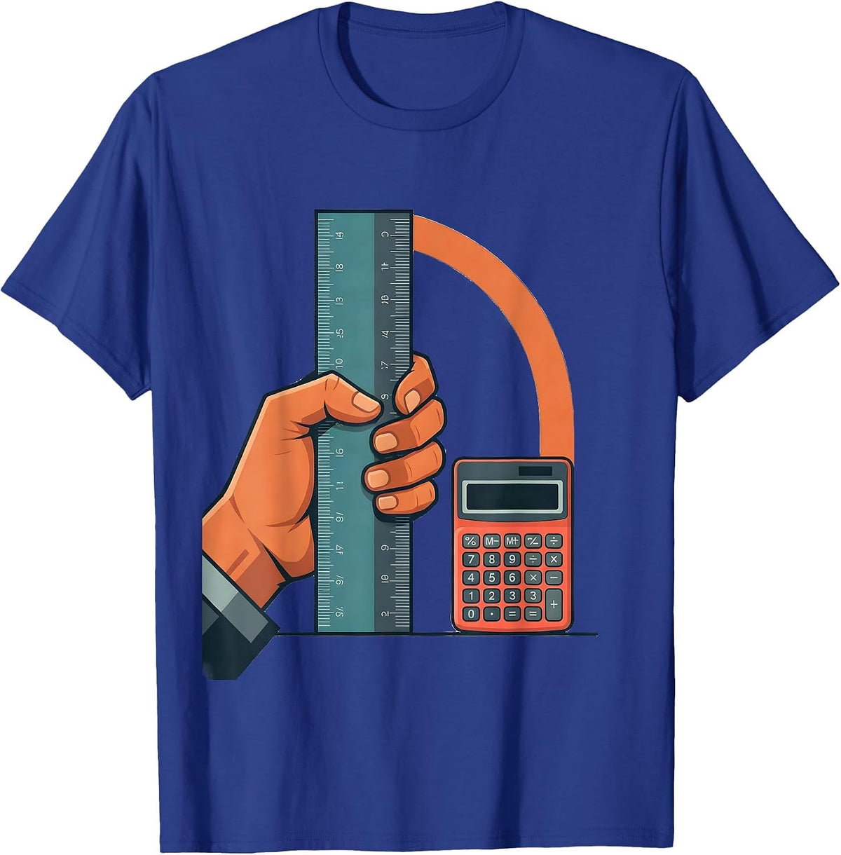 Slide Rule Classically Trained Retro Math Engineer T-Shirt - Royal Blue