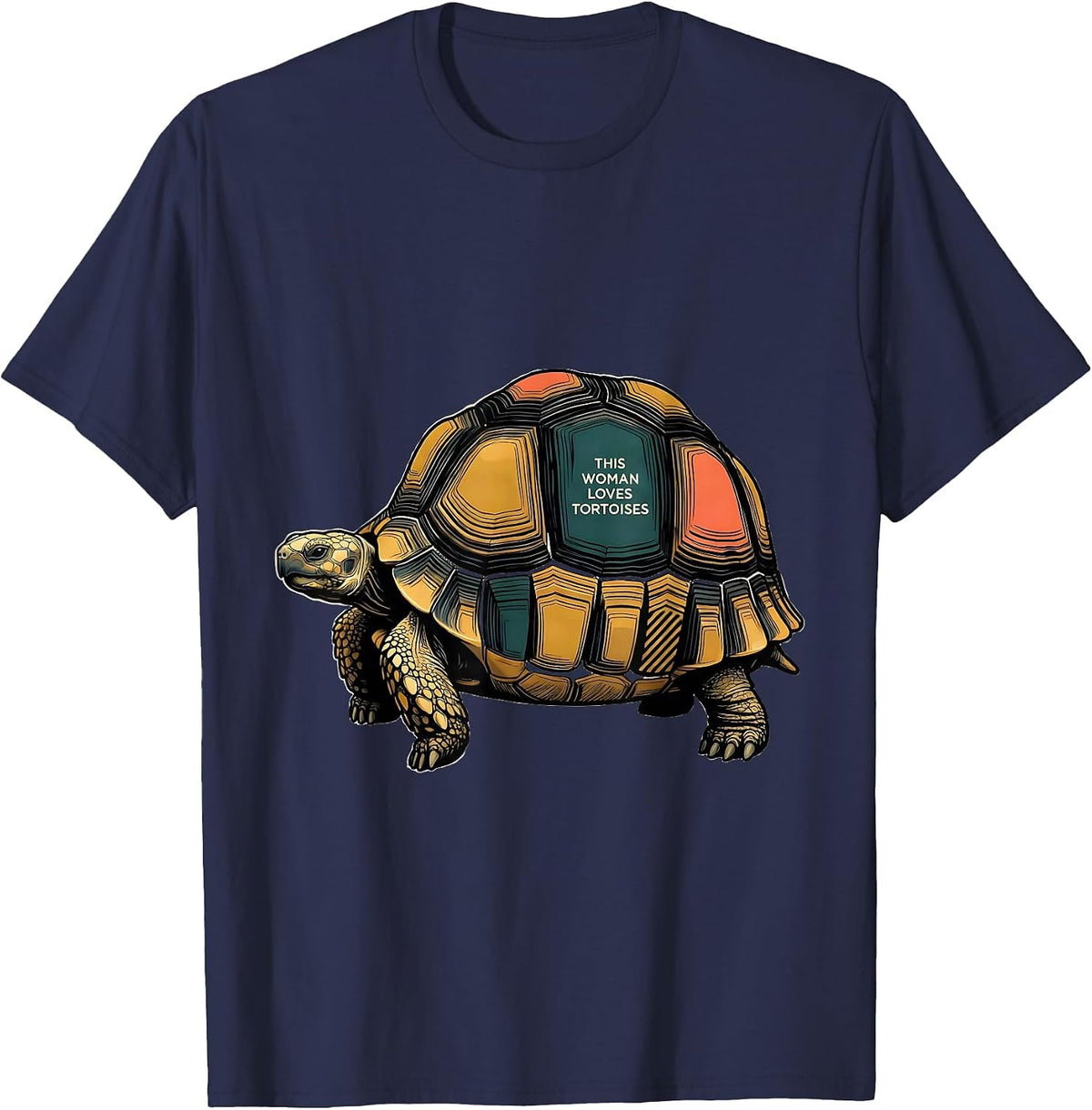 This Woman Loves Tortoises Funny Reptile Lover Animal Humor T-Shirt - Navy Blue