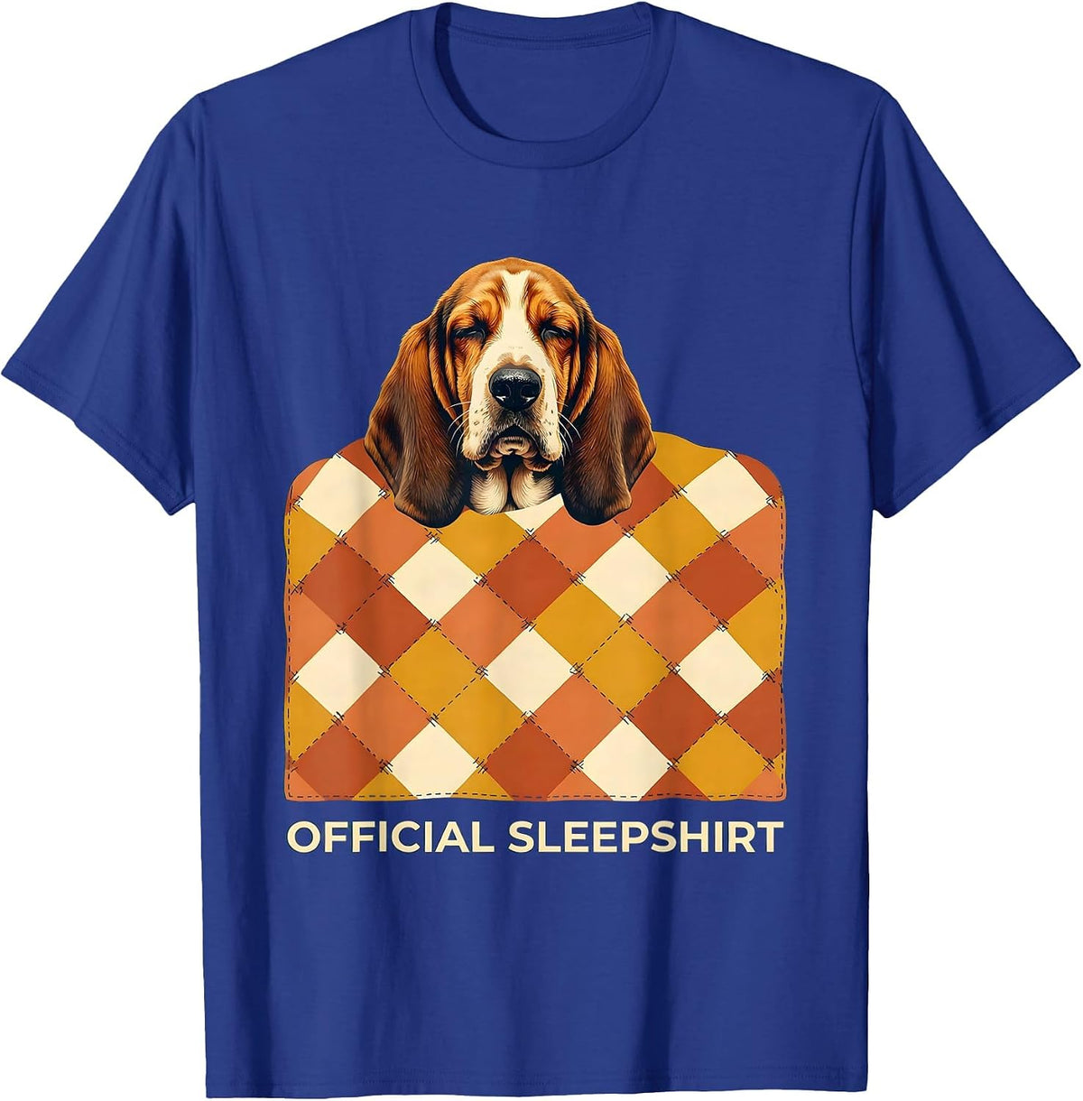 Men's Official Sleepshirt Basset Hound Funny Animal Lover Pajama T-Shirt - Royal Blue
